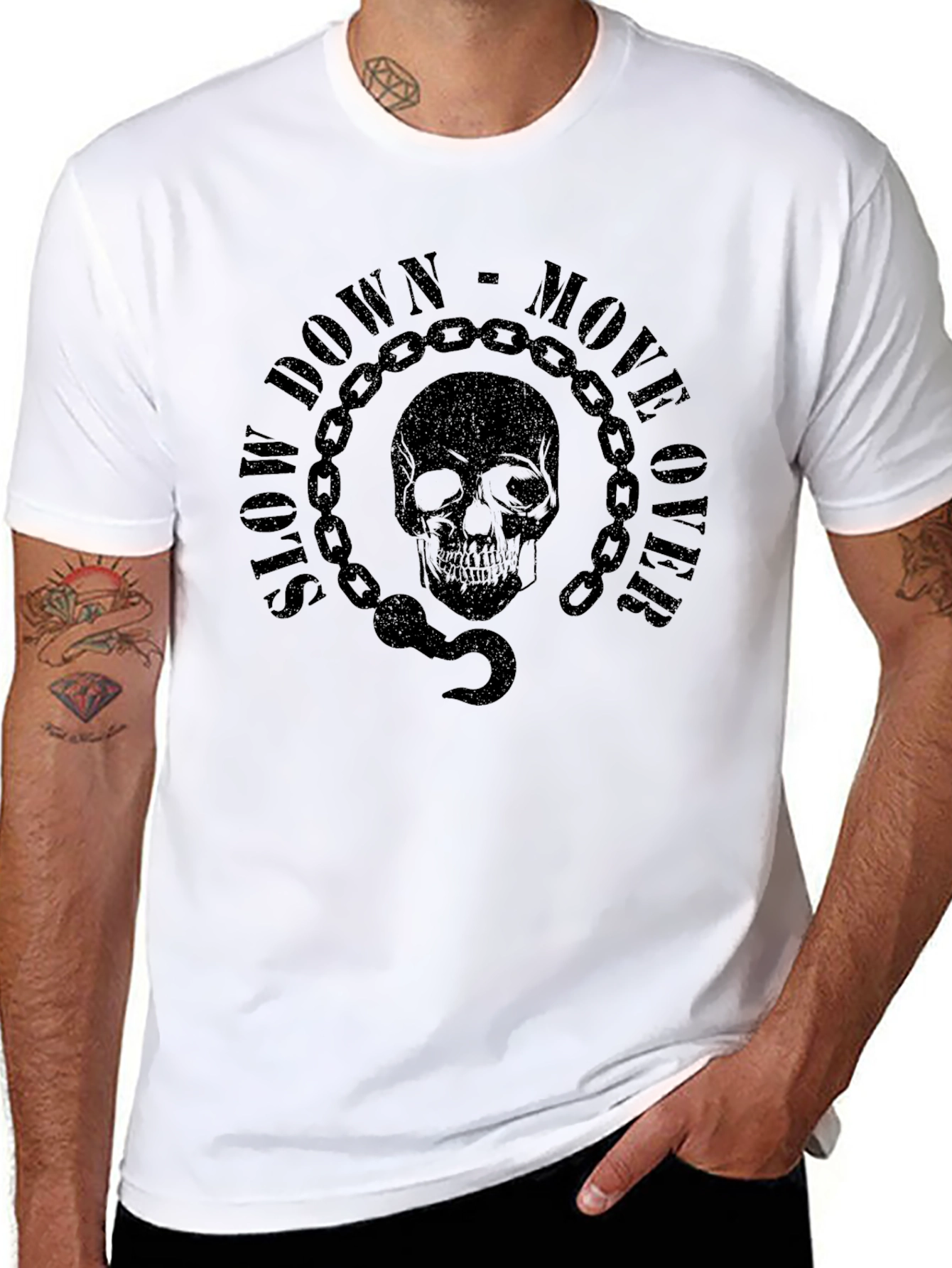 Black Skull & Chain Graphic T-Shirt
