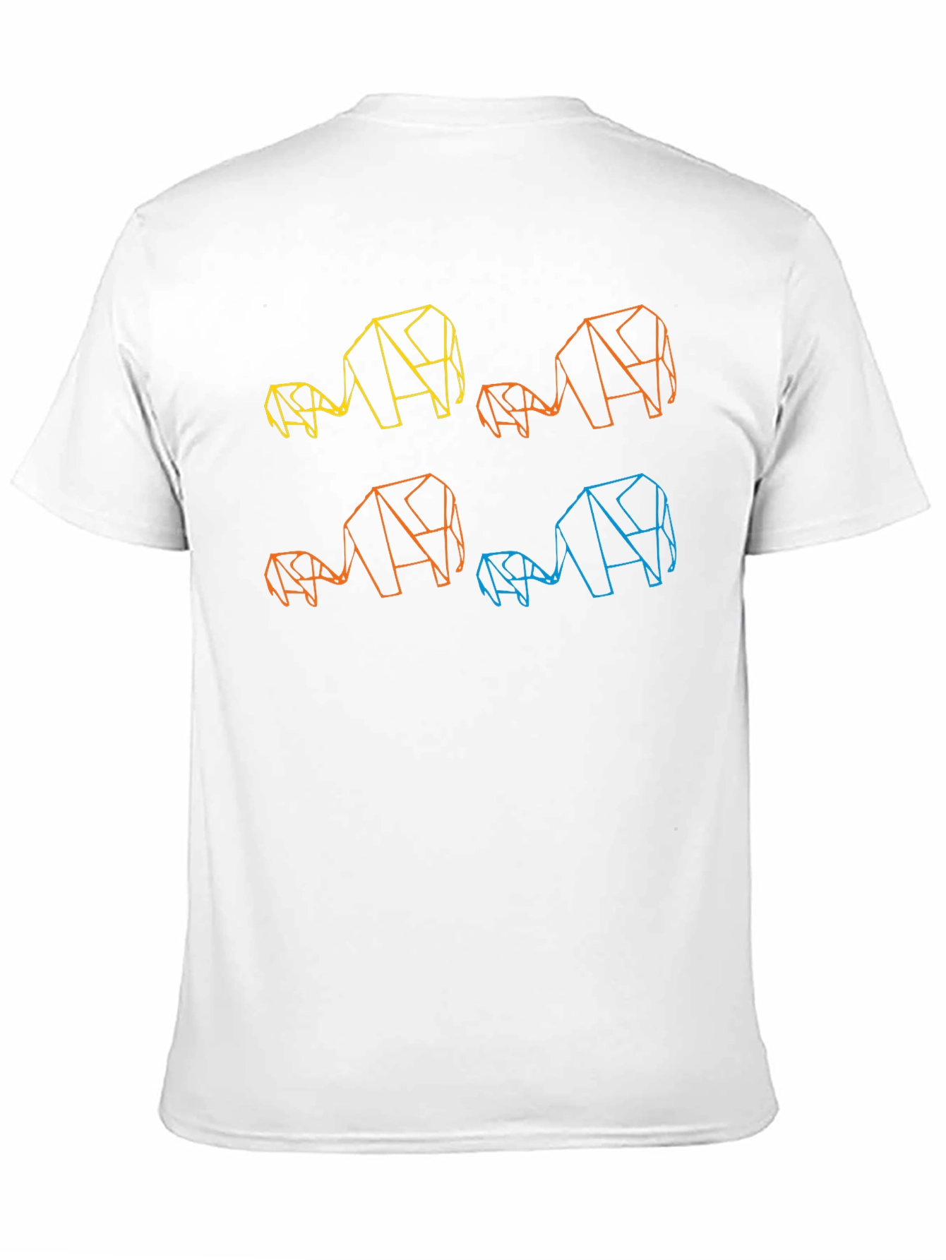 Geometric Elephant Family Black T-Shirt