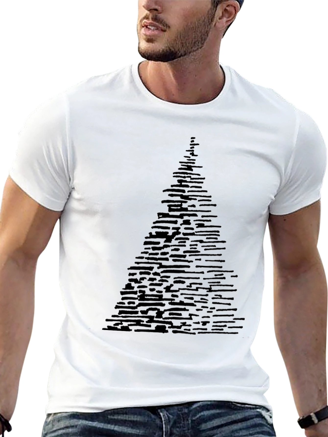 Abstract Tree Graphic Tee - Modern Black T-Shirt