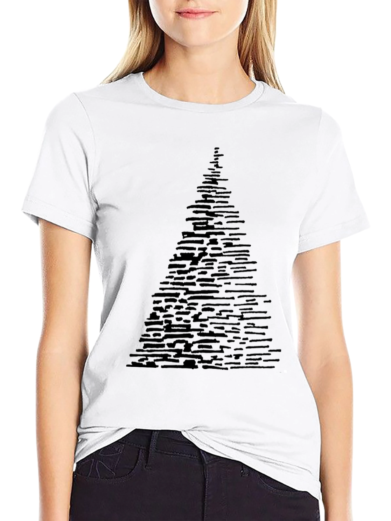 Abstract Tree Graphic Tee - Modern Black T-Shirt