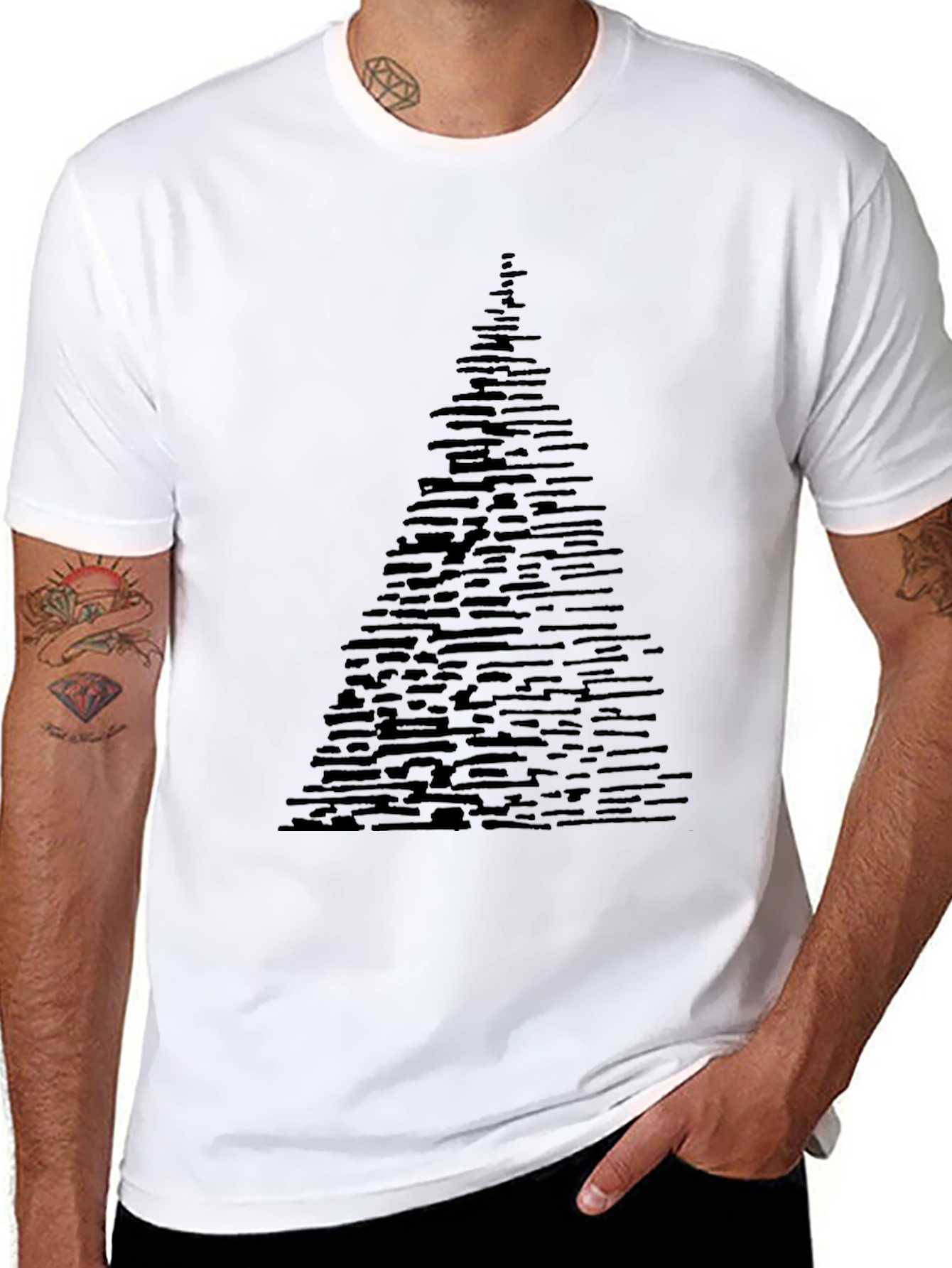 Abstract Tree Graphic Tee - Modern Black T-Shirt