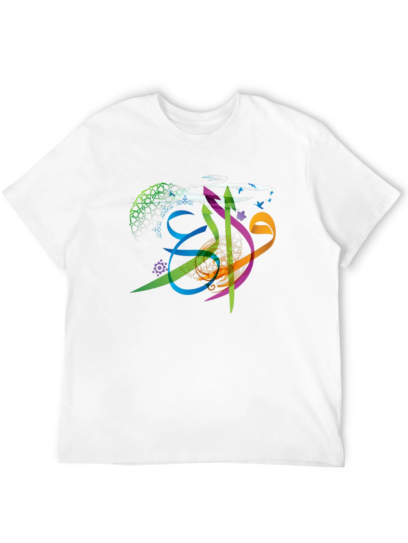 Artistic Arabic Calligraphy Mens T-Shirt - Black