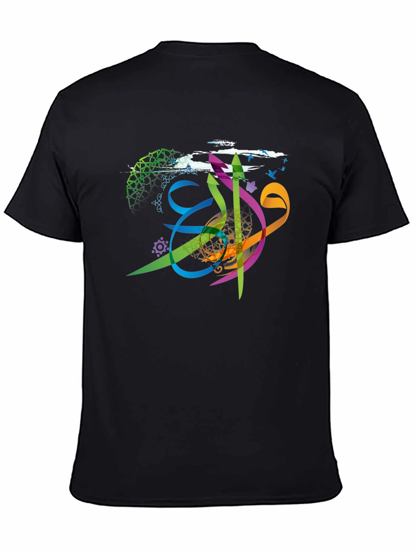 Artistic Arabic Calligraphy Mens T-Shirt - Black