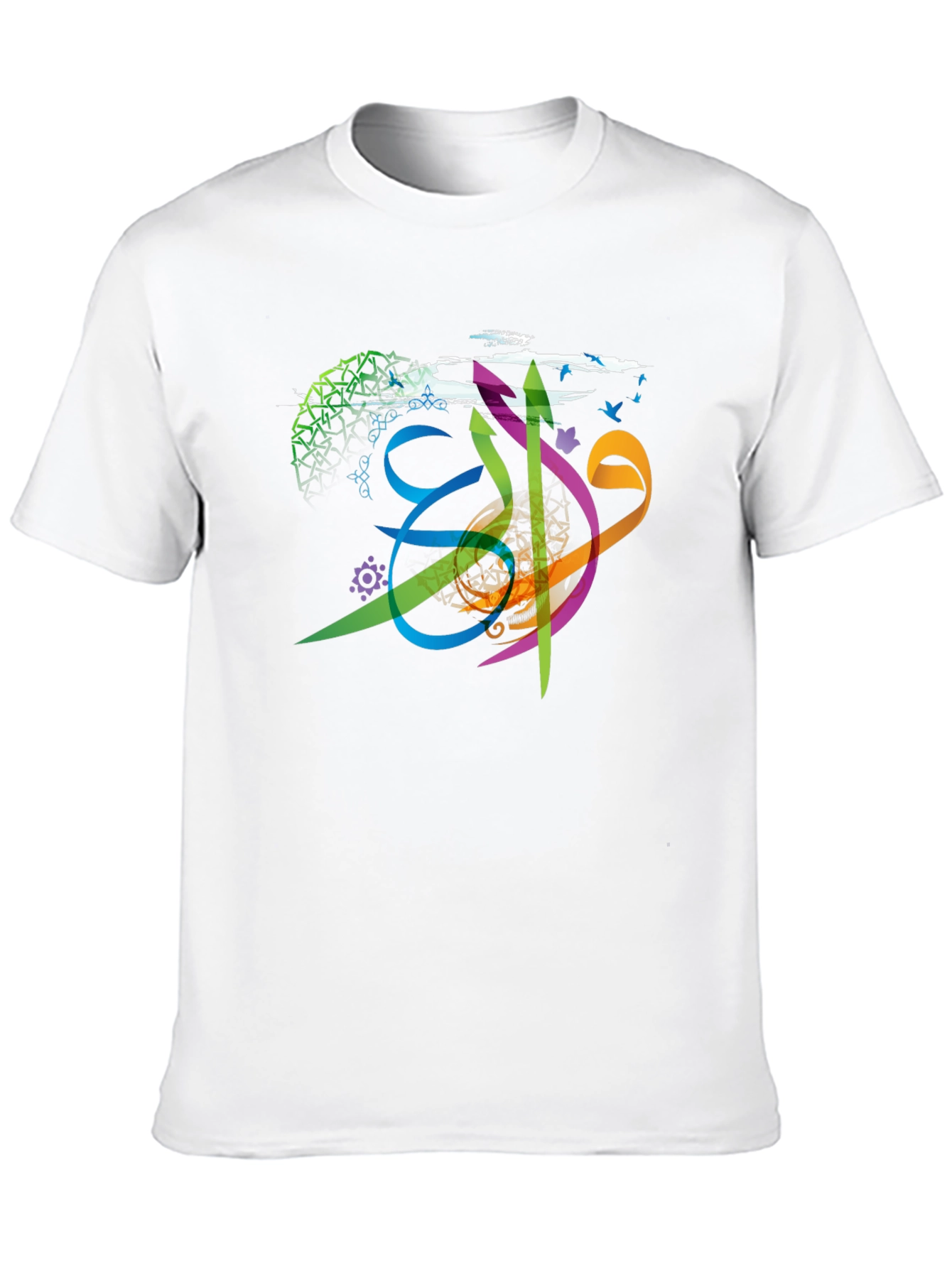 Artistic Arabic Calligraphy Mens T-Shirt - Black