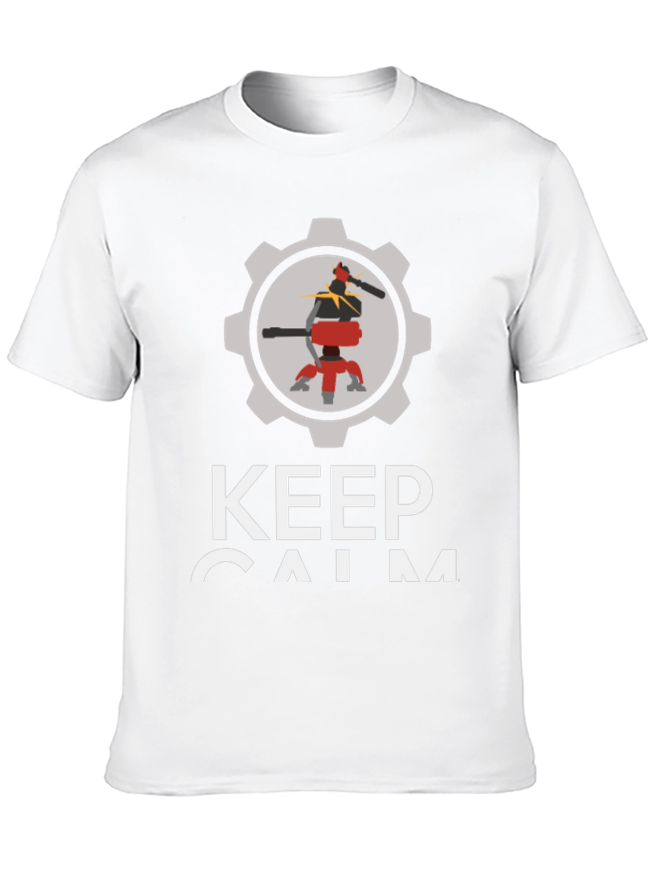 Keep Calm Automate T-Shirt - Black Cotton Robot Design