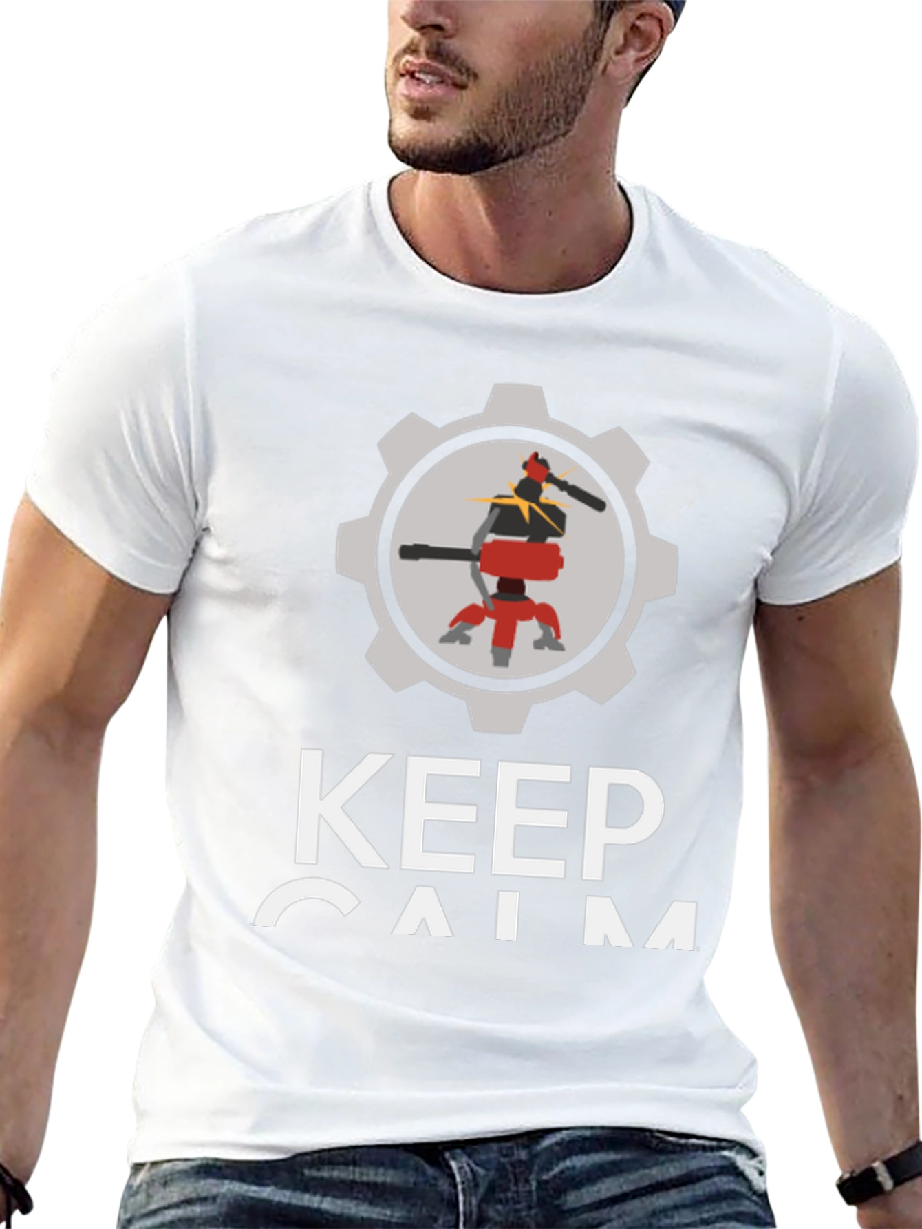 Keep Calm Automate T-Shirt - Black Cotton Robot Design