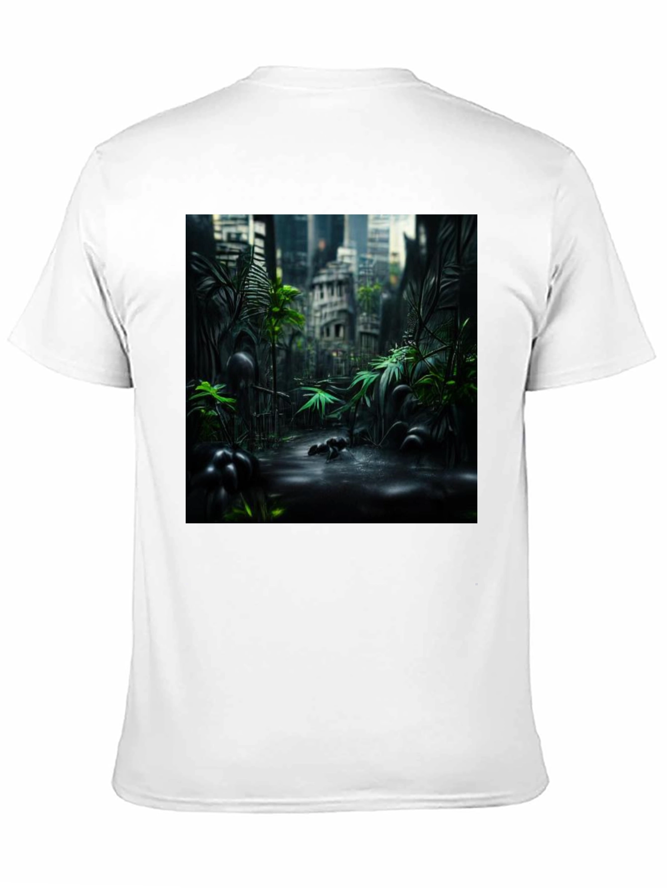 Urban Jungle Graphic Tee - Black Cotton T-Shirt