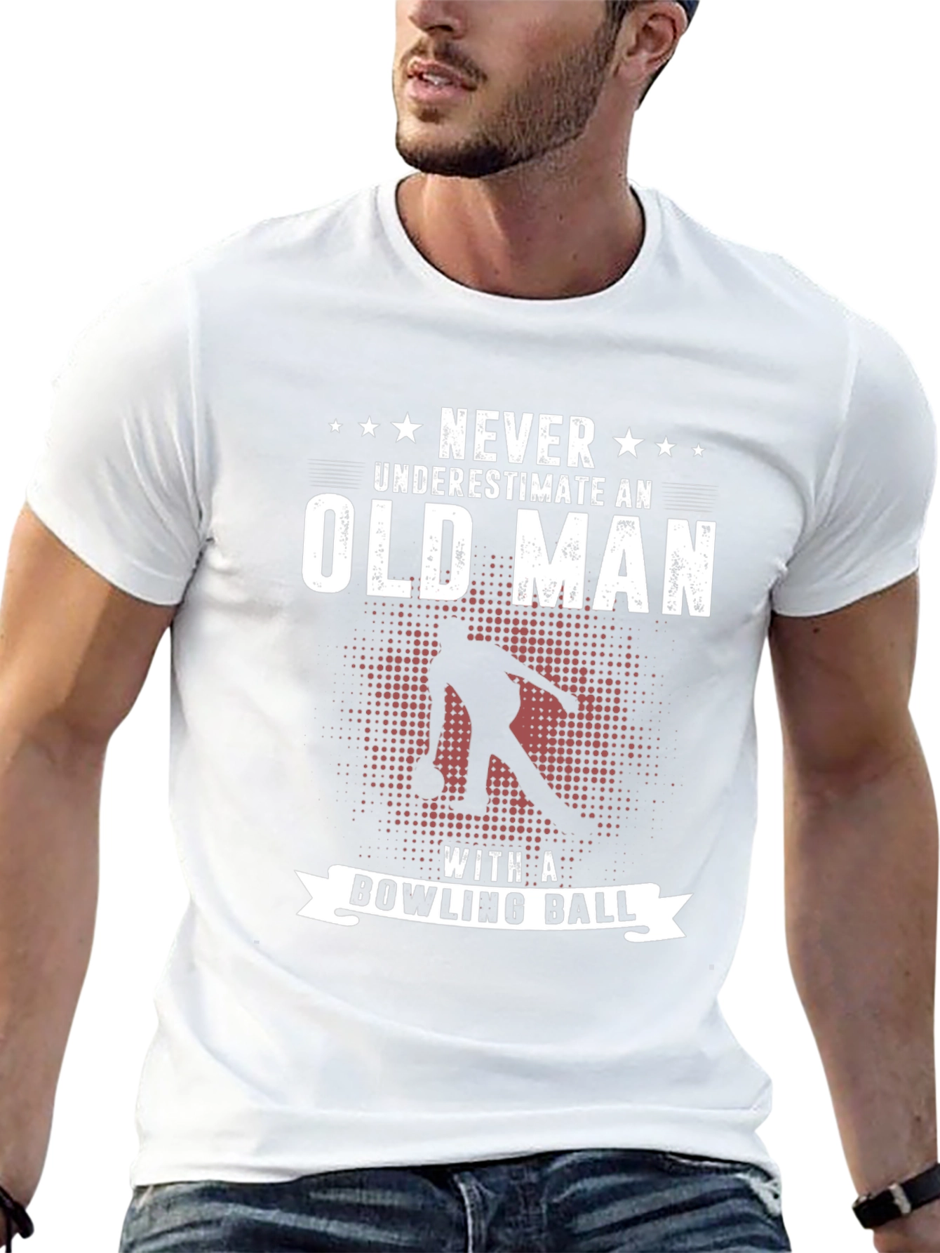 Never Underestimate an Old Man Bowling T-Shirt