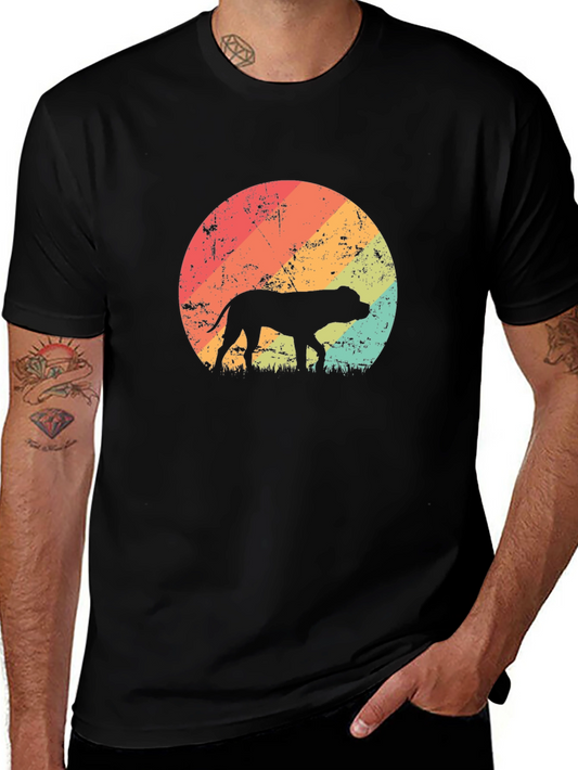Retro Dog Silhouette T-Shirt - Vintage Style Tee