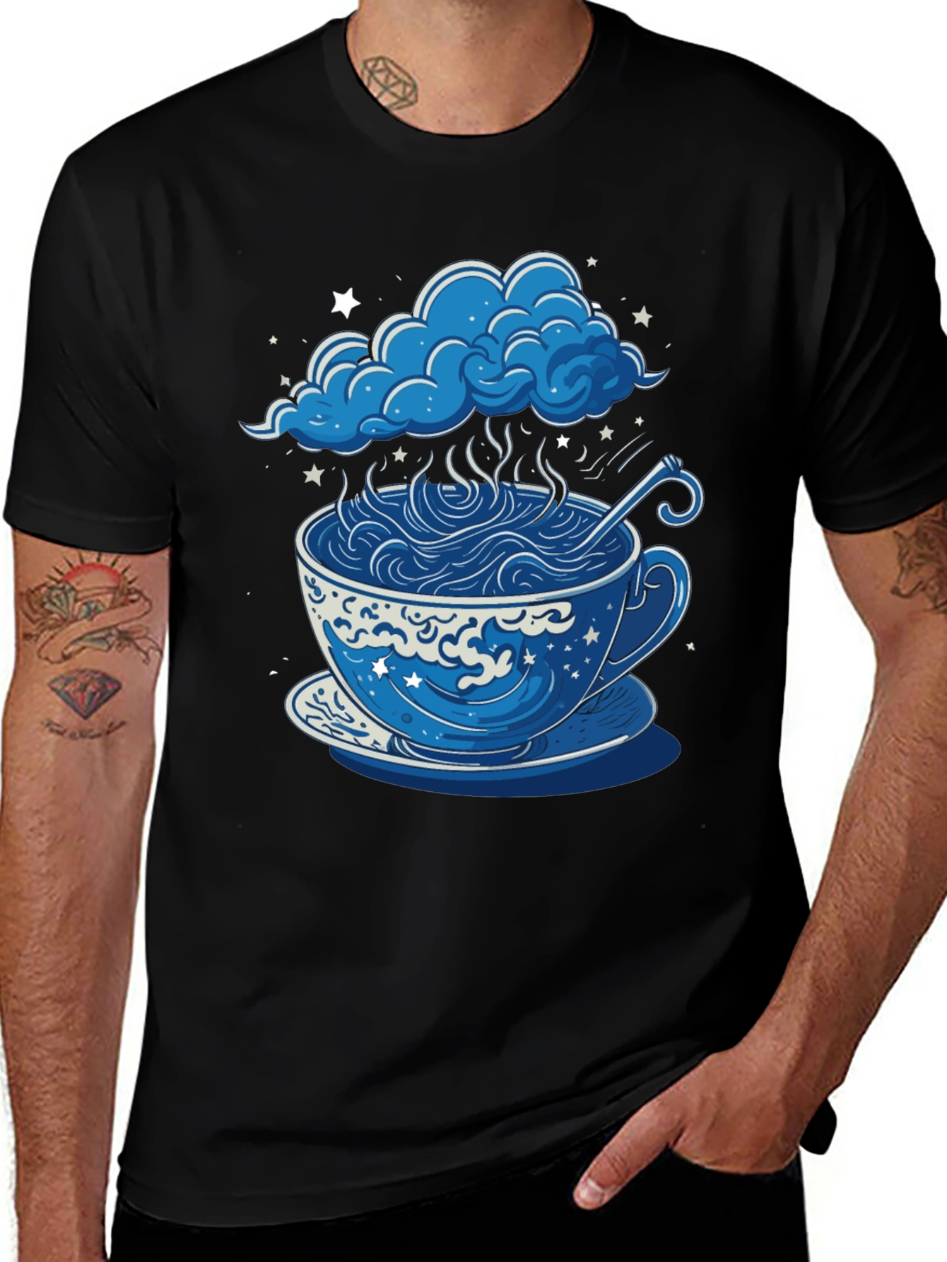 Cloudy Coffee Cup T-Shirt - Unique Design