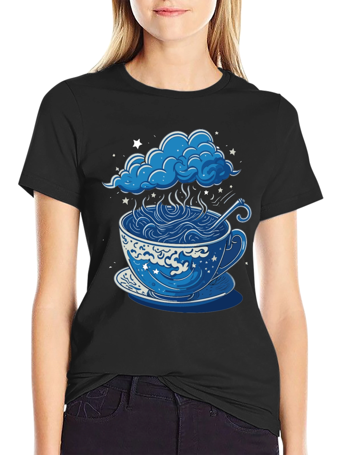 Cloudy Coffee Cup T-Shirt - Unique Design