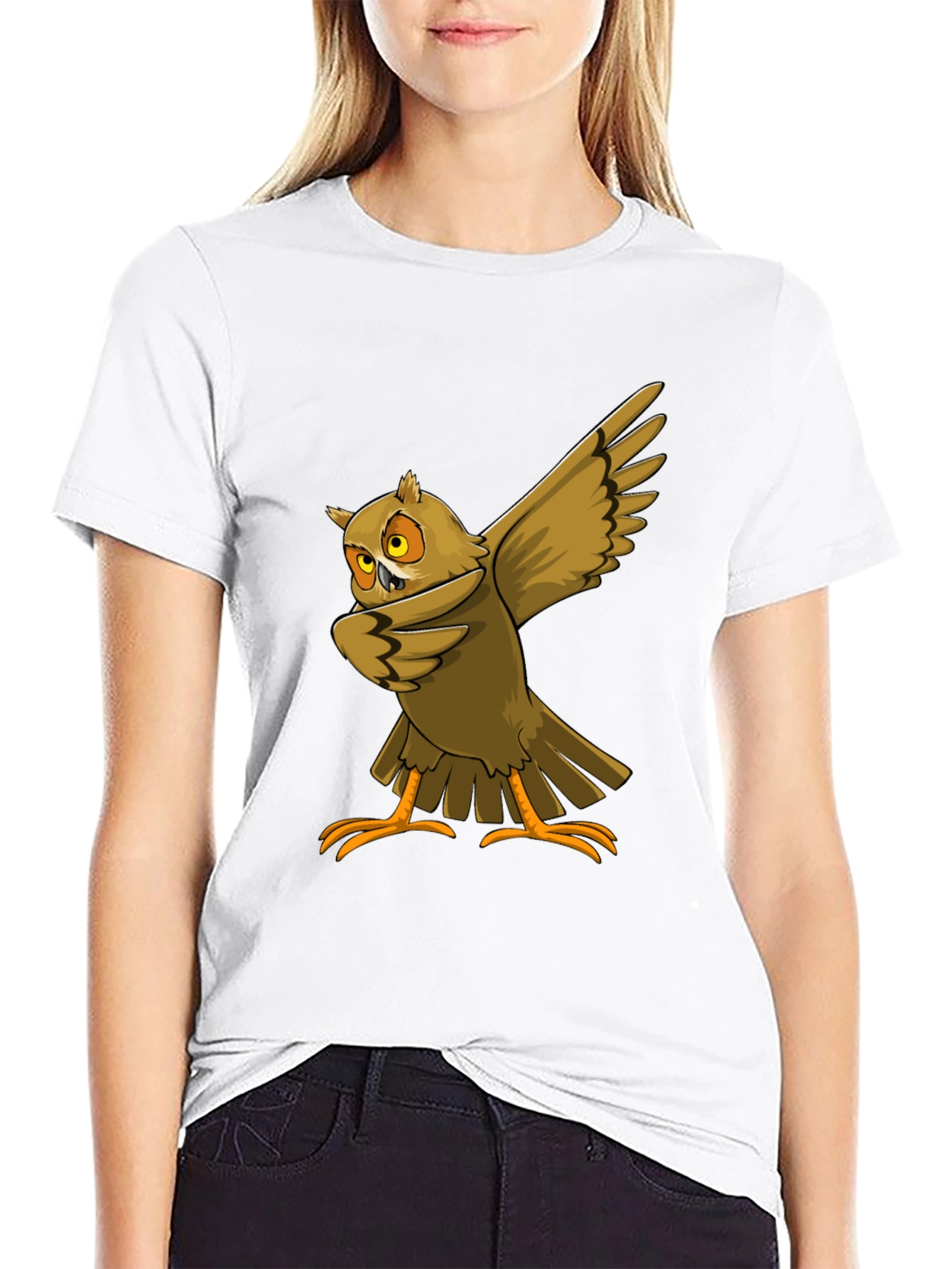 Dabbing Owl Graphic T-Shirt - Cool Bird Tee
