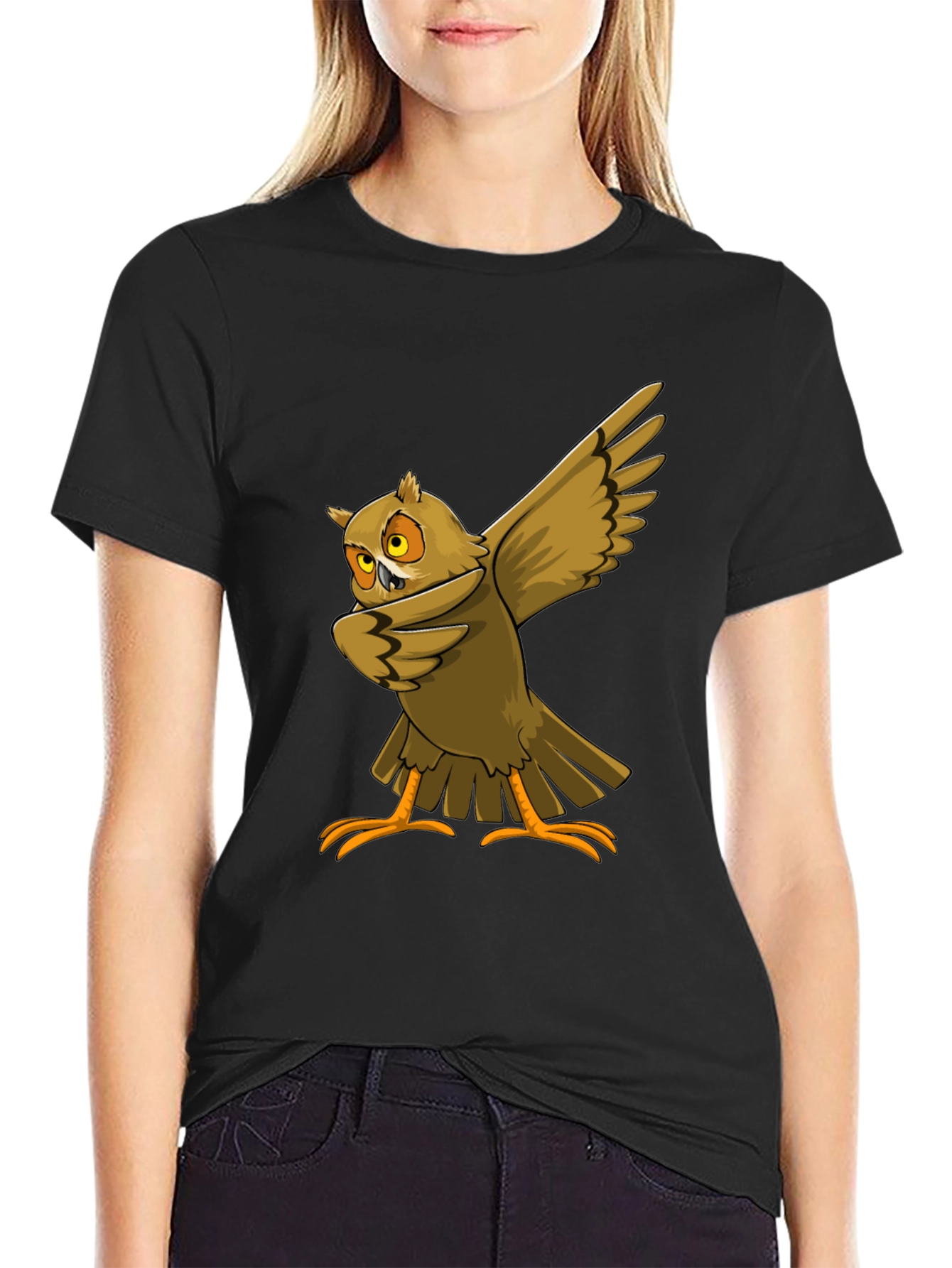 Dabbing Owl Graphic T-Shirt - Cool Bird Tee