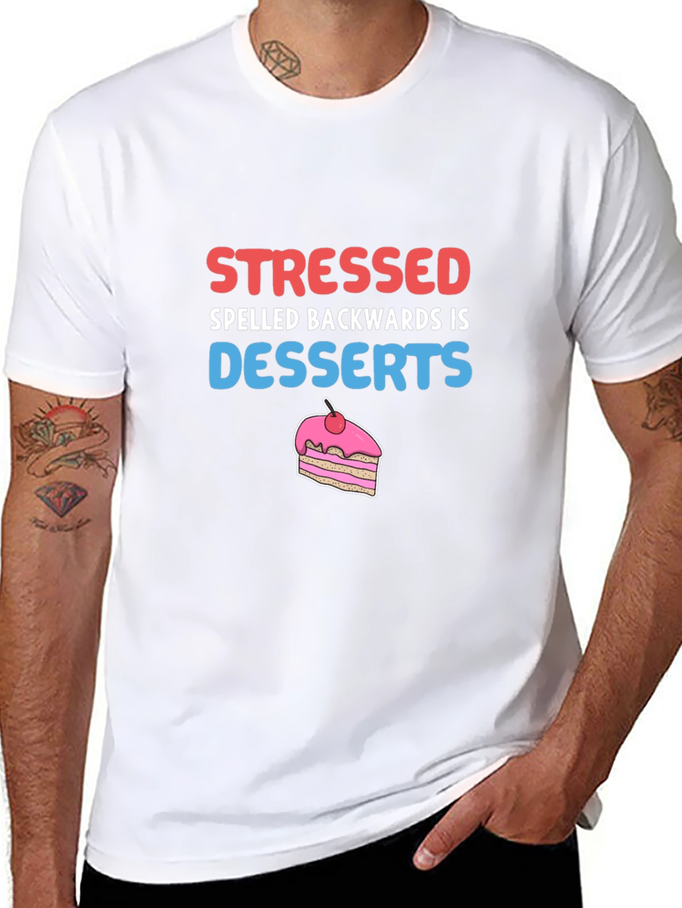 Stressed Spelled Backwards T-Shirt - Funny Dessert Tee