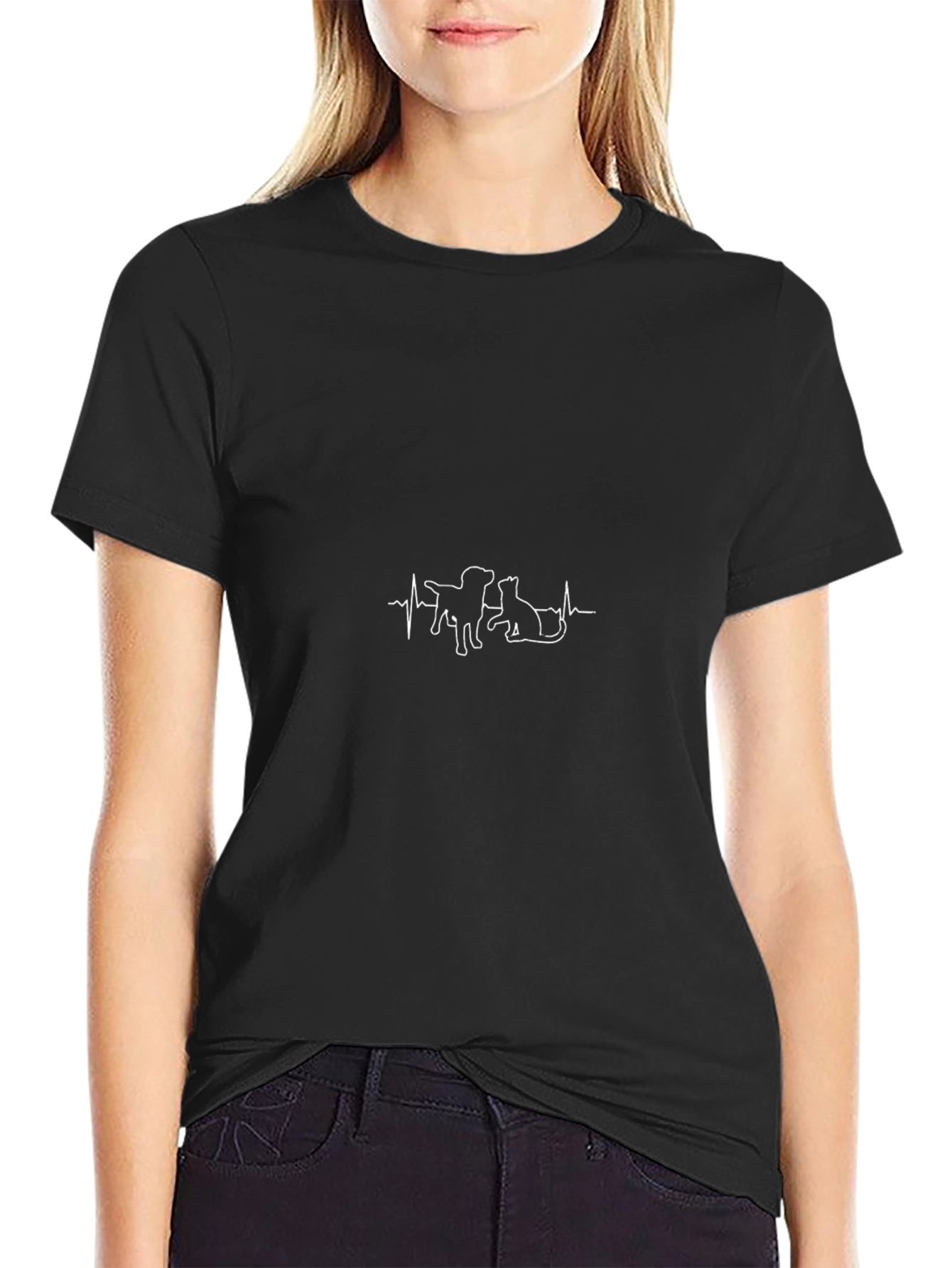 Dog and Cat Heartbeat T-Shirt