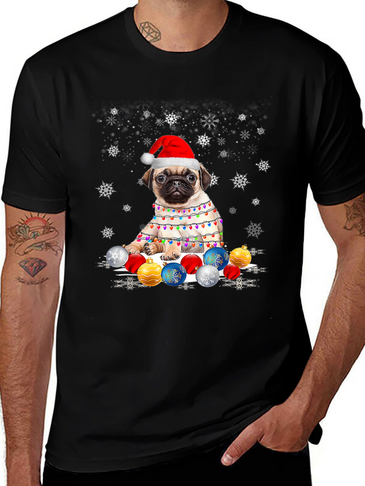 Festive Pug Christmas T-Shirt