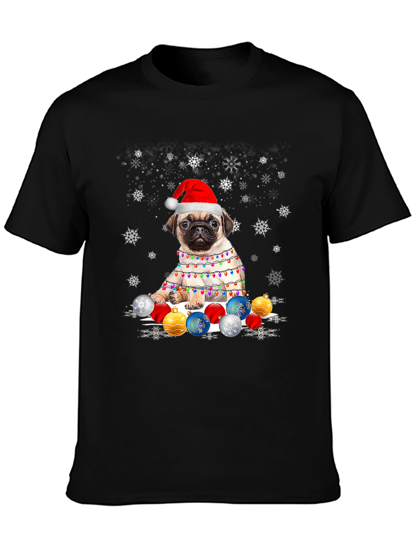 Festive Pug Christmas T-Shirt