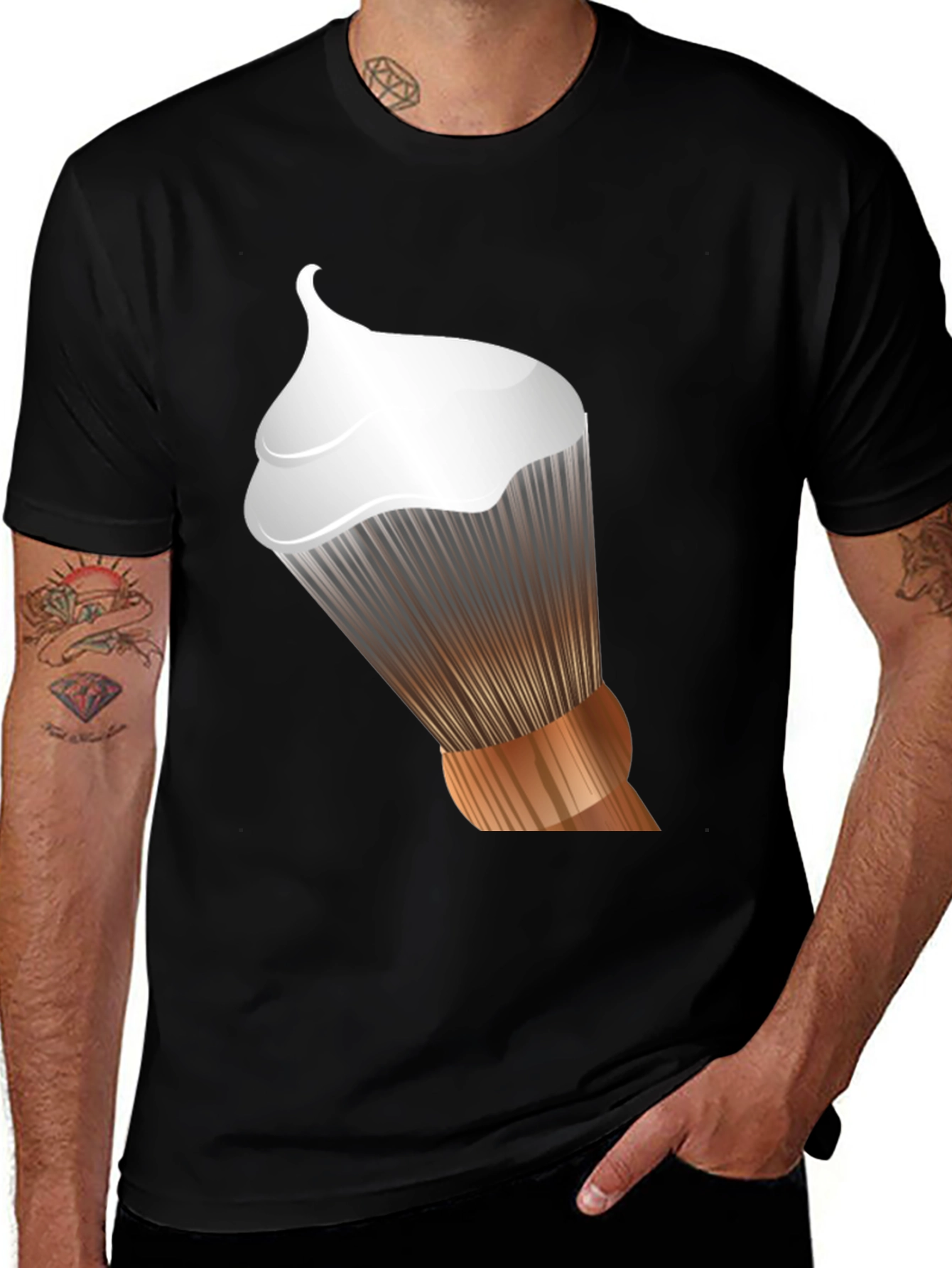 Mens Graphic T-Shirt - Shaving Brush Design