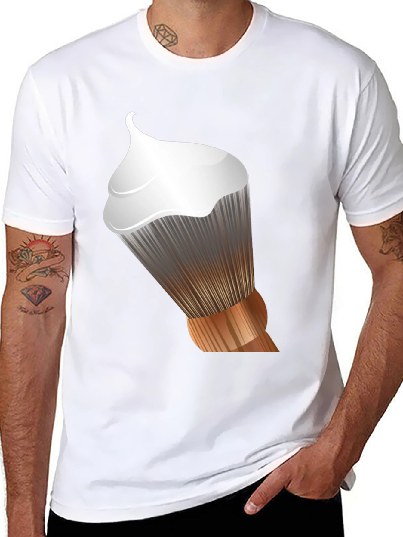 Mens Graphic T-Shirt - Shaving Brush Design