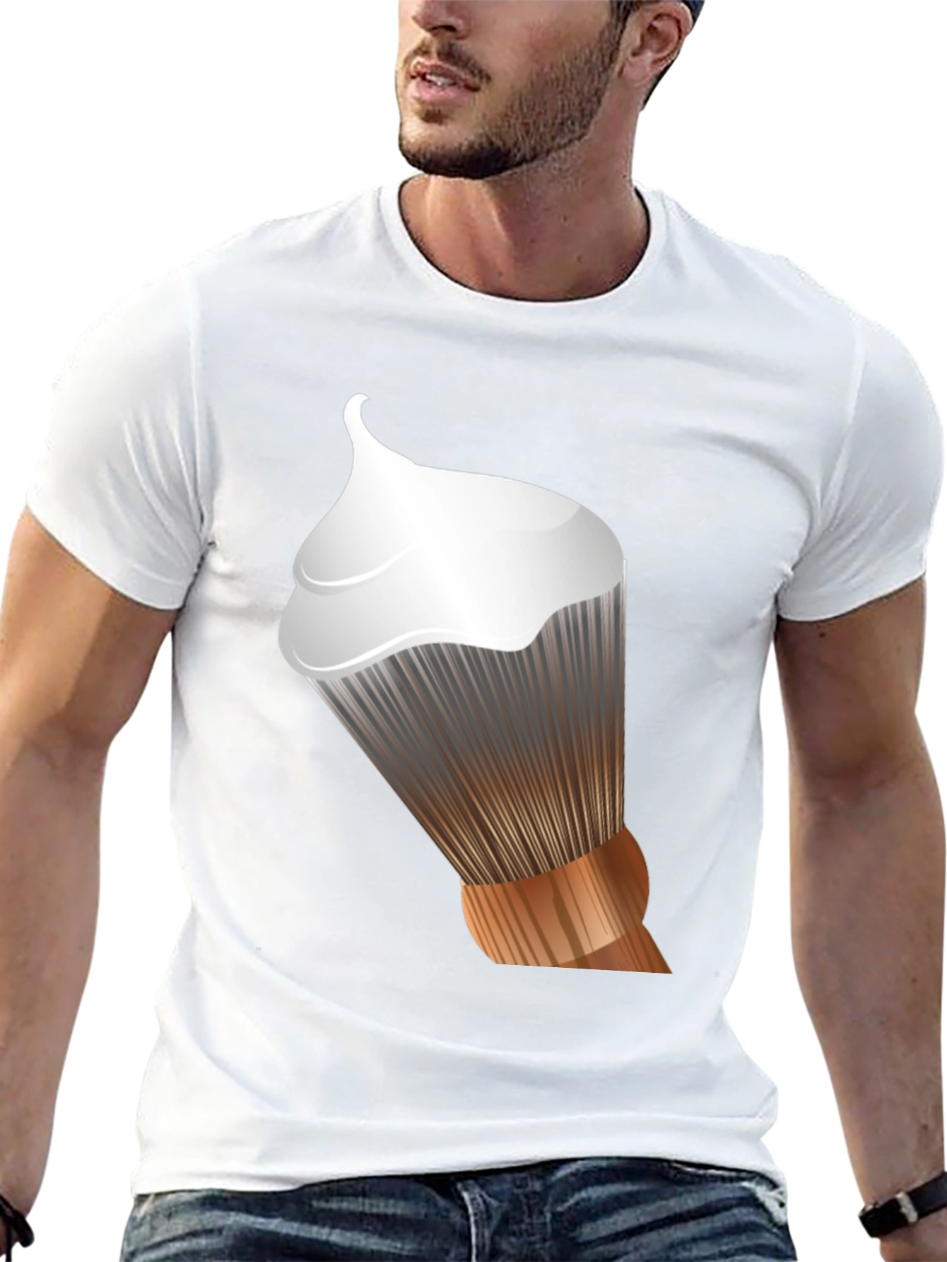 Mens Graphic T-Shirt - Shaving Brush Design
