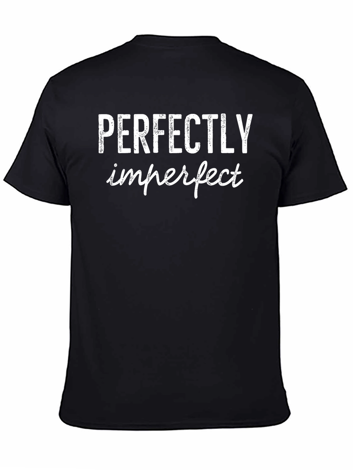 Perfectly Imperfect Black T-Shirt - Trendy Graphic Tee