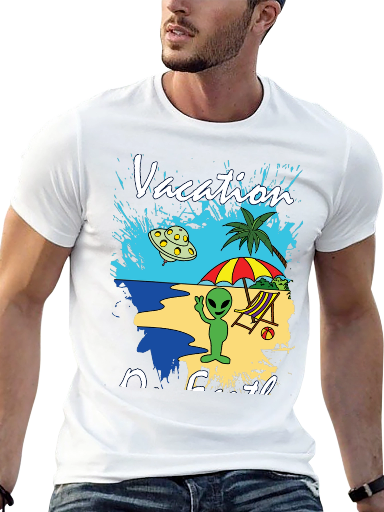 Alien Vacation Beach T-Shirt