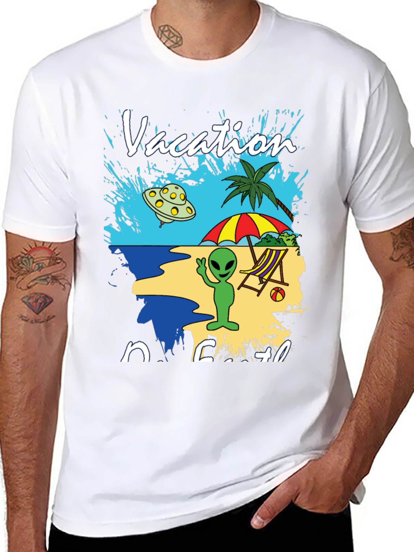 Alien Vacation Beach T-Shirt