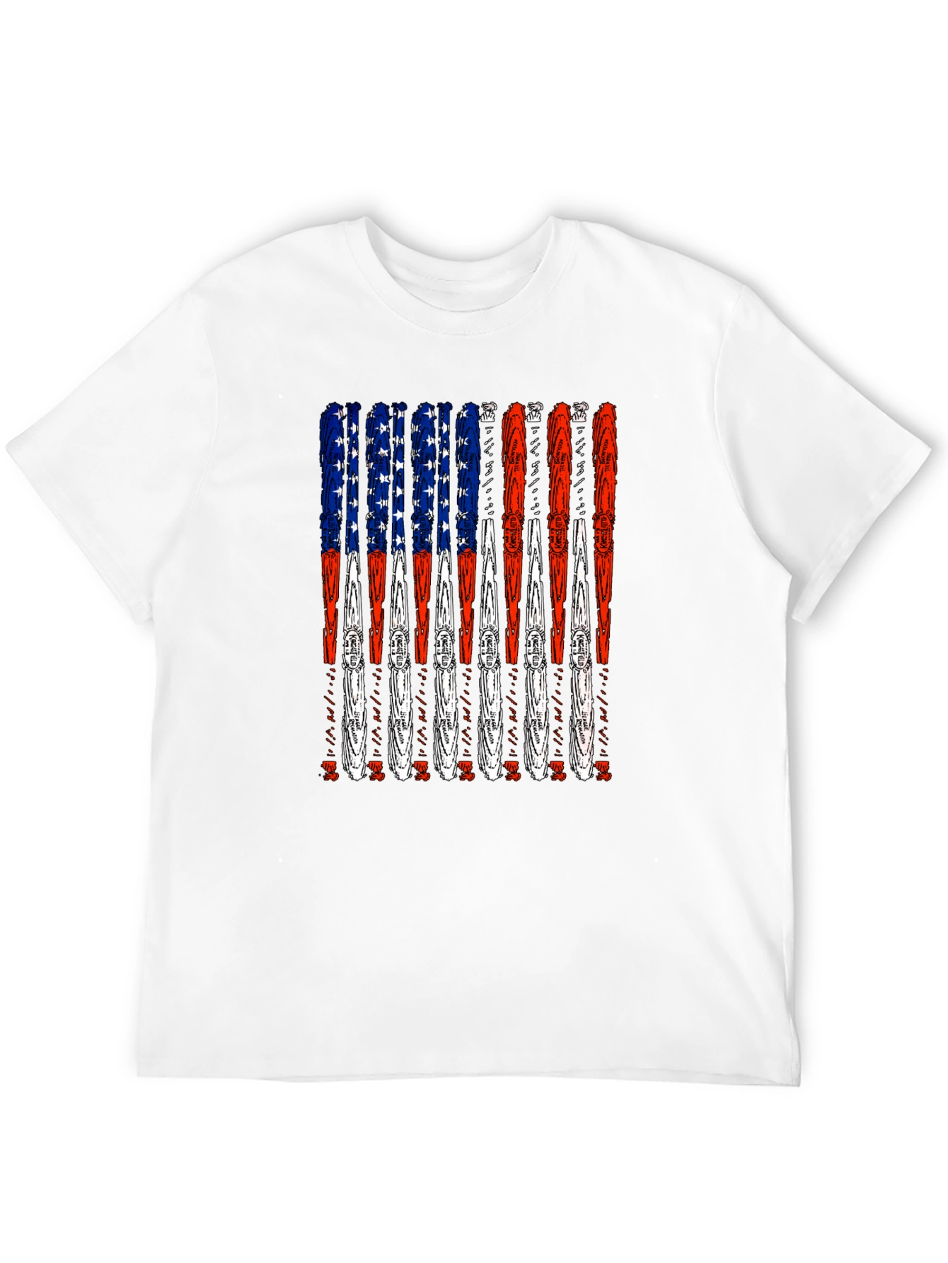 American Flag Ski T-Shirt - USA Pride