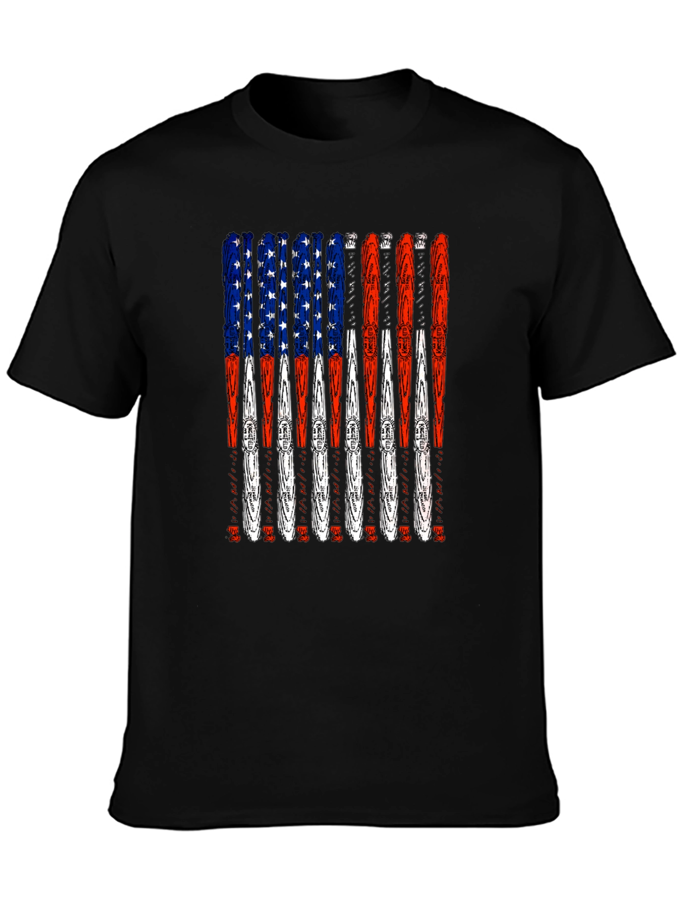 American Flag Ski T-Shirt - USA Pride