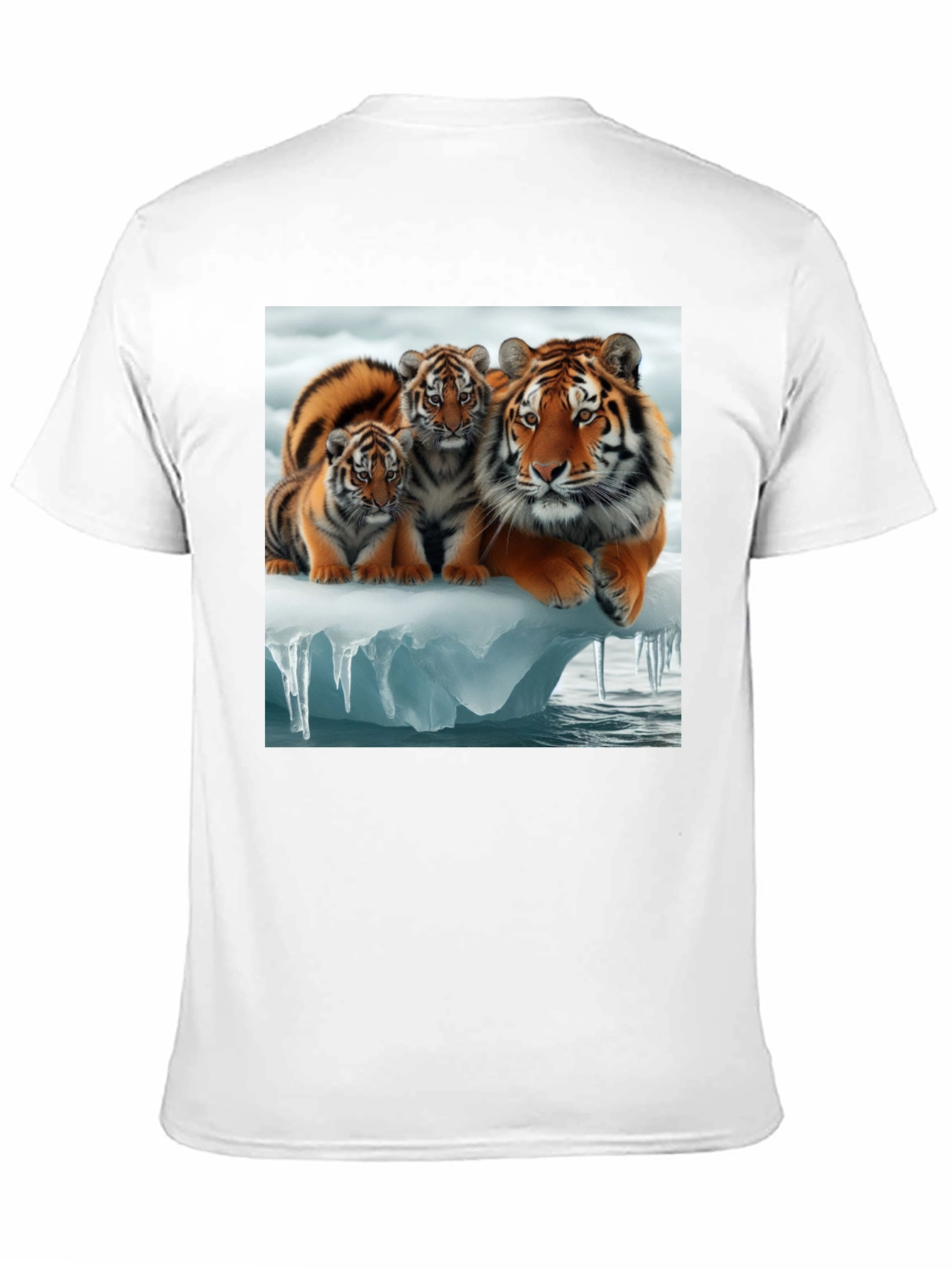 Tiger Family Graphic Tee - Black Cotton T-Shirt