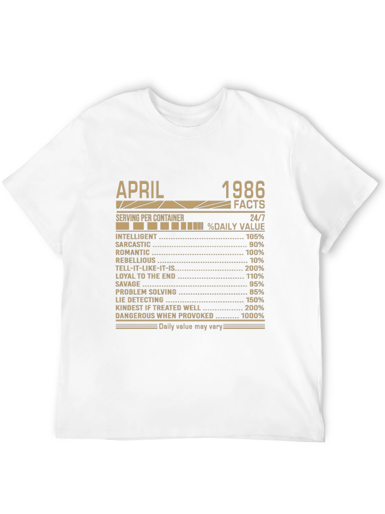 April 1986 Facts T-Shirt Birthday Gift