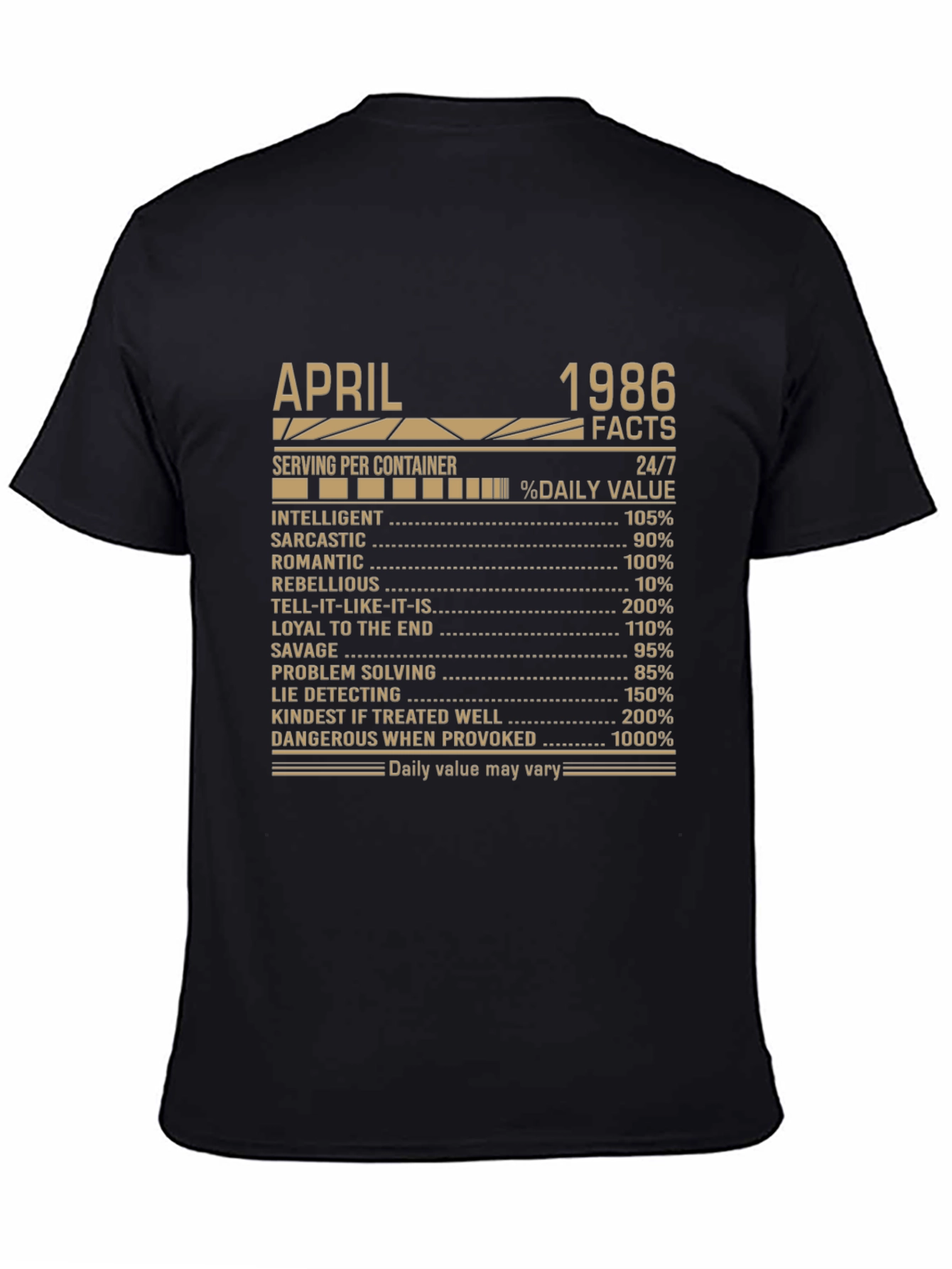 April 1986 Facts T-Shirt Birthday Gift