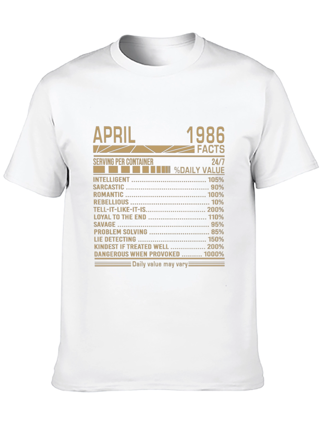 April 1986 Facts T-Shirt Birthday Gift