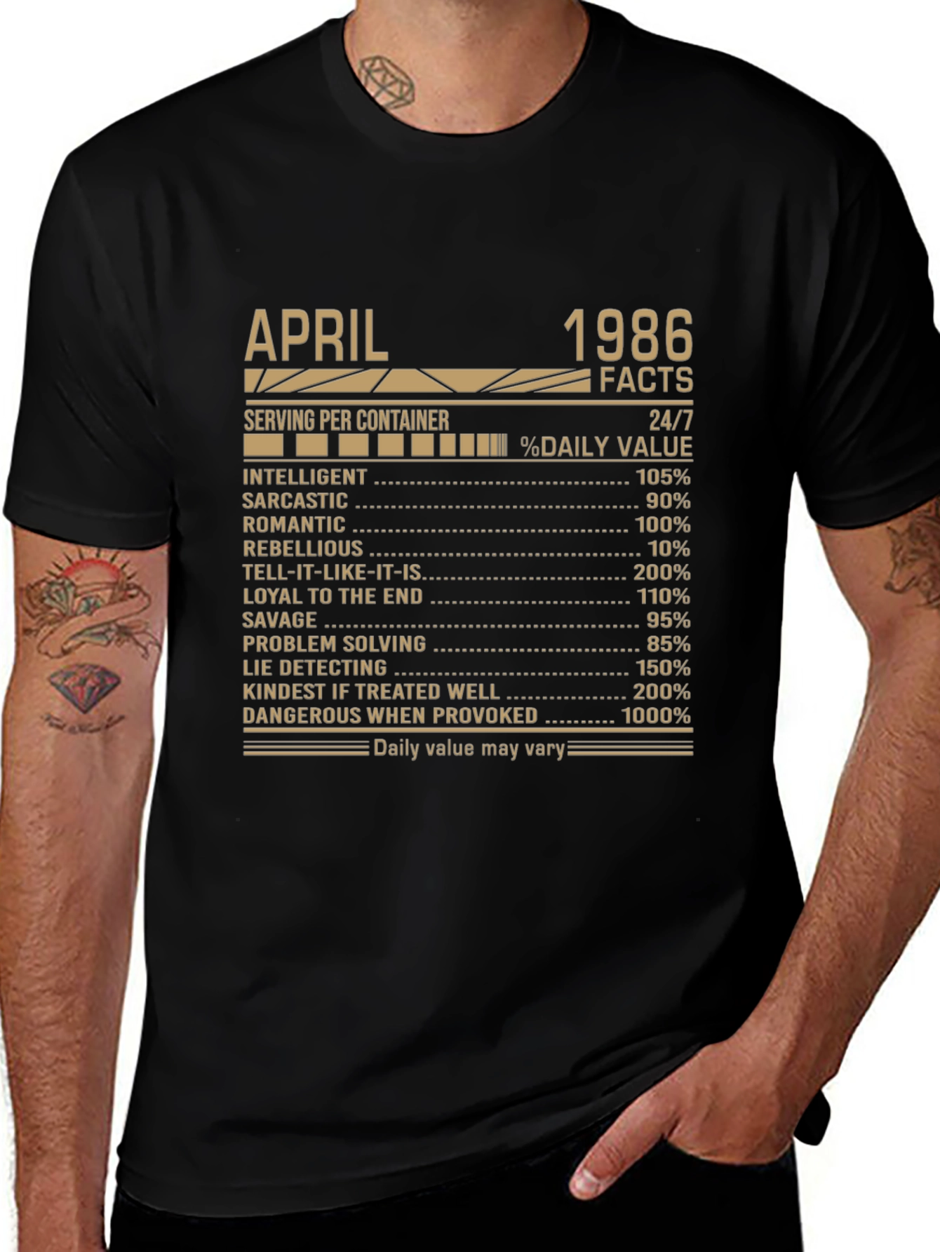 April 1986 Facts T-Shirt Birthday Gift