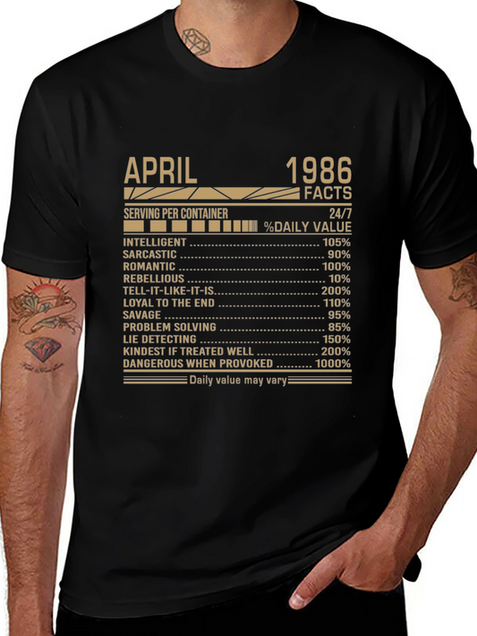 April 1986 Facts T-Shirt Birthday Gift
