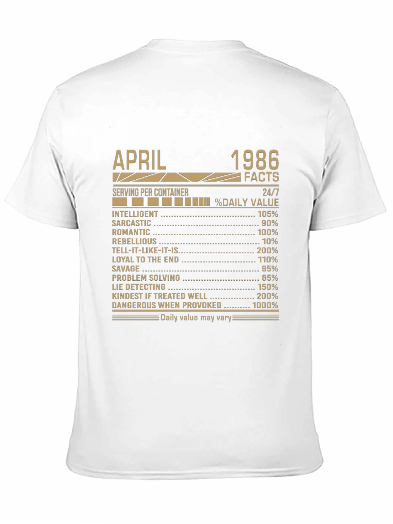 April 1986 Facts T-Shirt Birthday Gift
