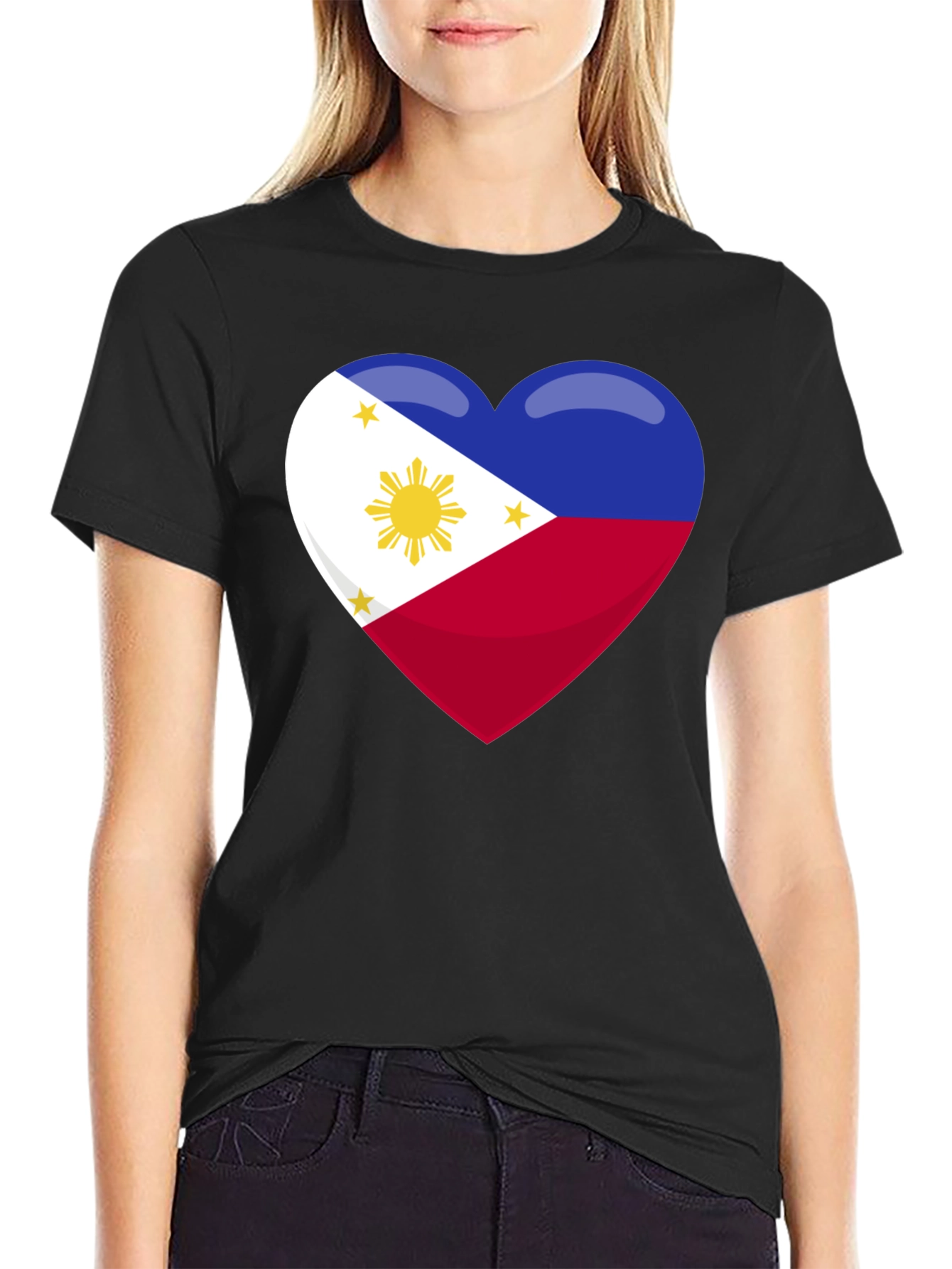 Philippines Flag Heart Graphic T-Shirt