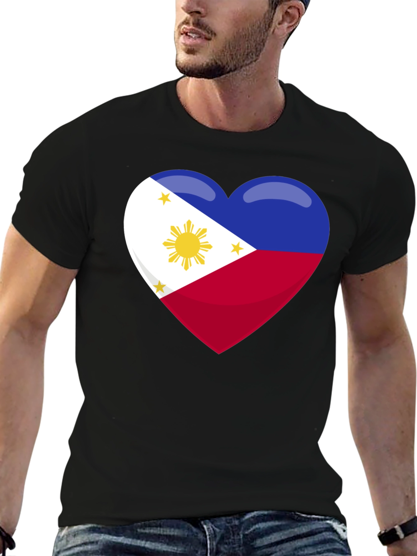 Philippines Flag Heart Graphic T-Shirt