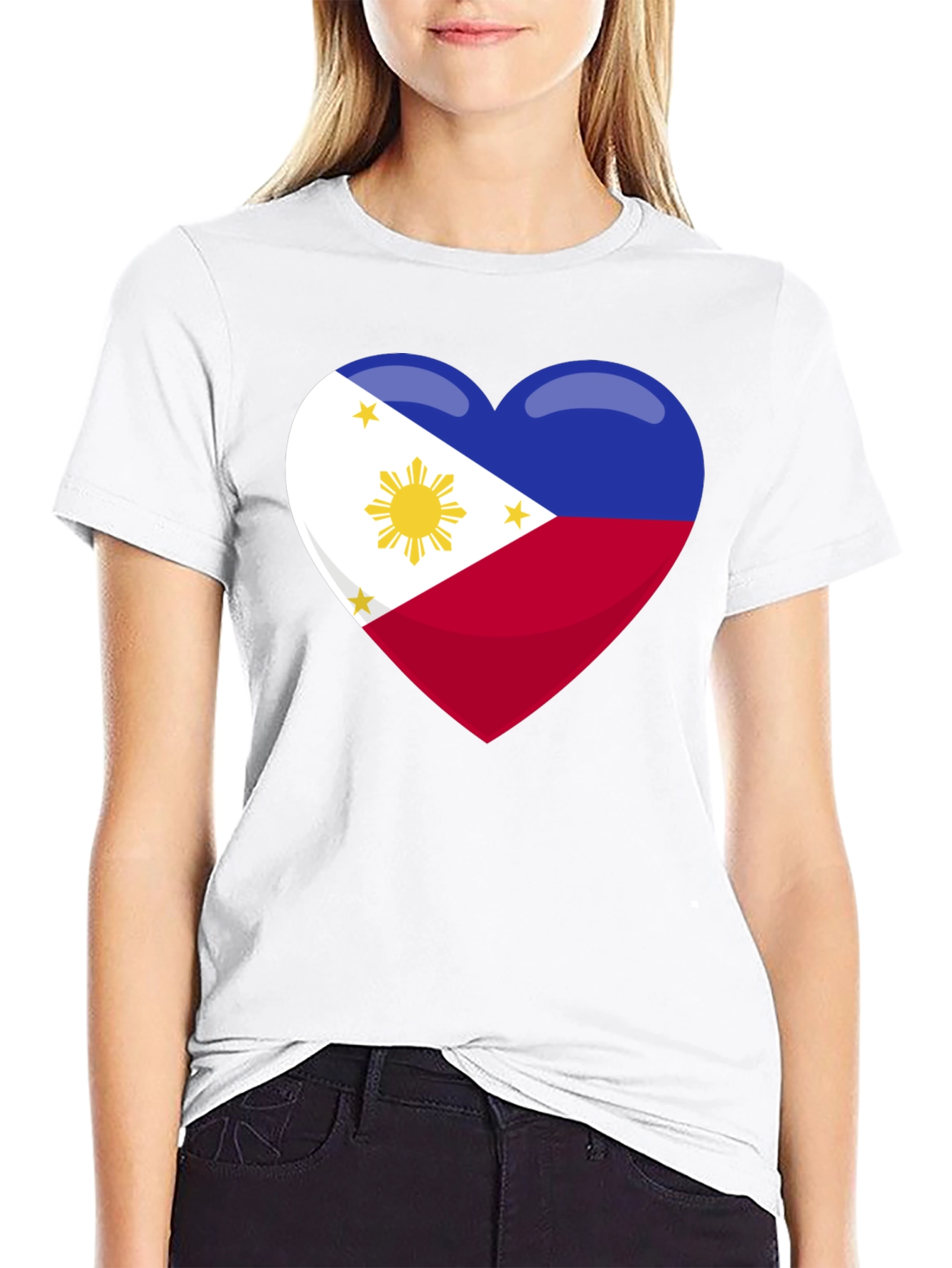 Philippines Flag Heart Graphic T-Shirt