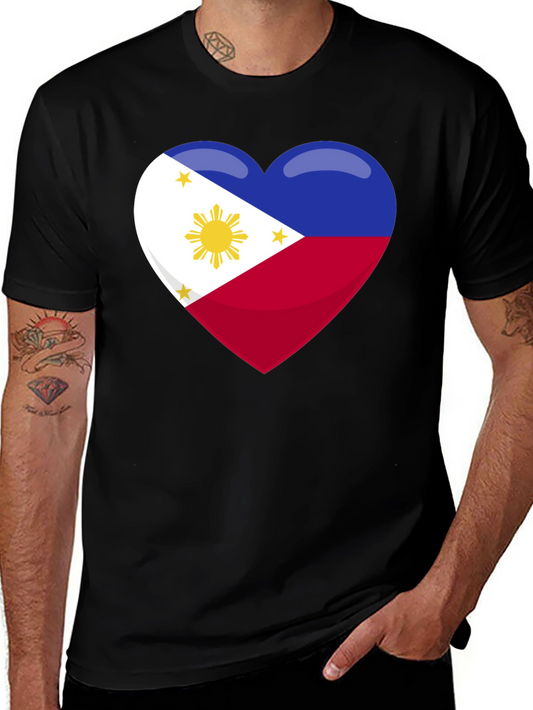 Philippines Flag Heart Graphic T-Shirt