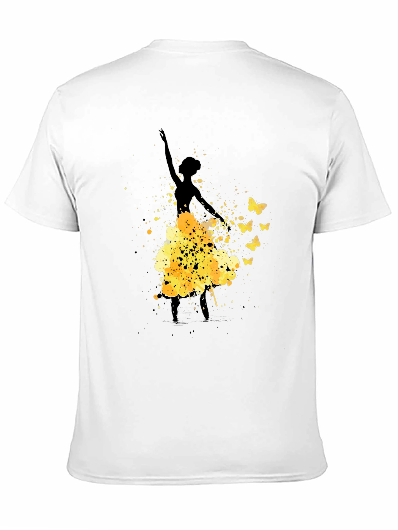 Ballerina Butterfly Black Graphic T-Shirt