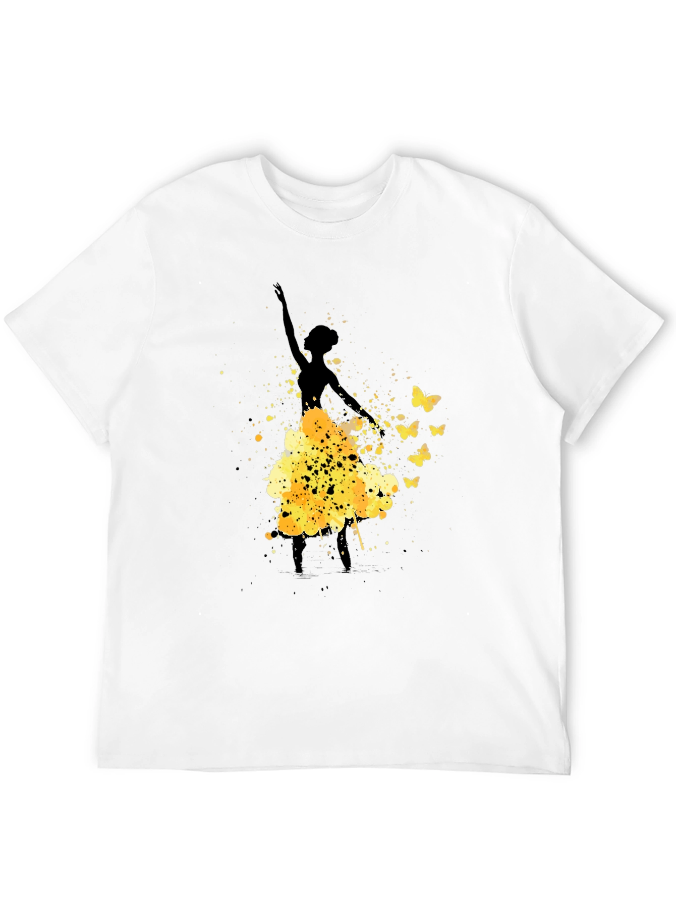 Ballerina Butterfly Black Graphic T-Shirt