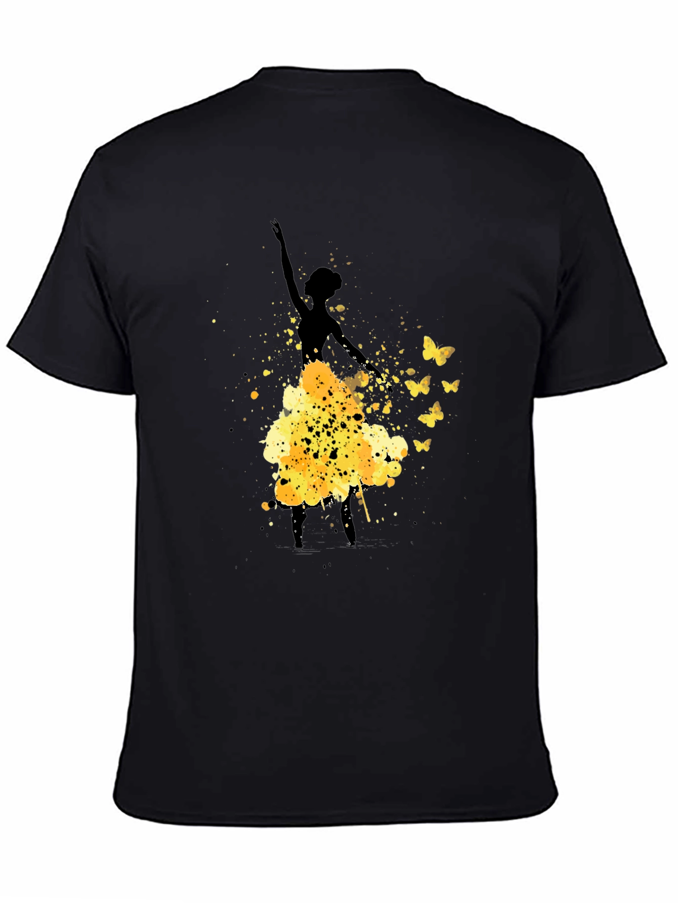 Ballerina Butterfly Black Graphic T-Shirt