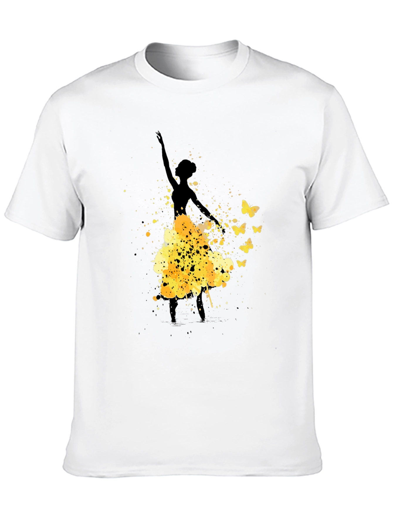 Ballerina Butterfly Black Graphic T-Shirt