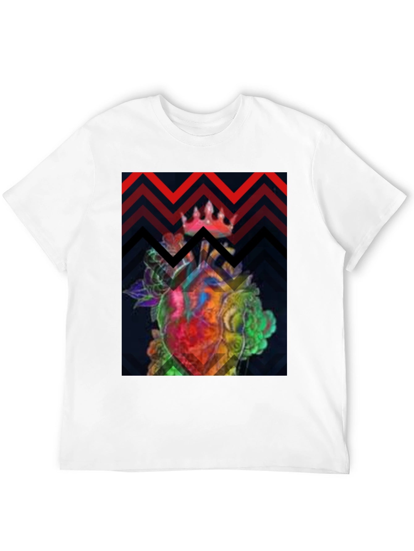 Graphic Heart Crown Black T-Shirt