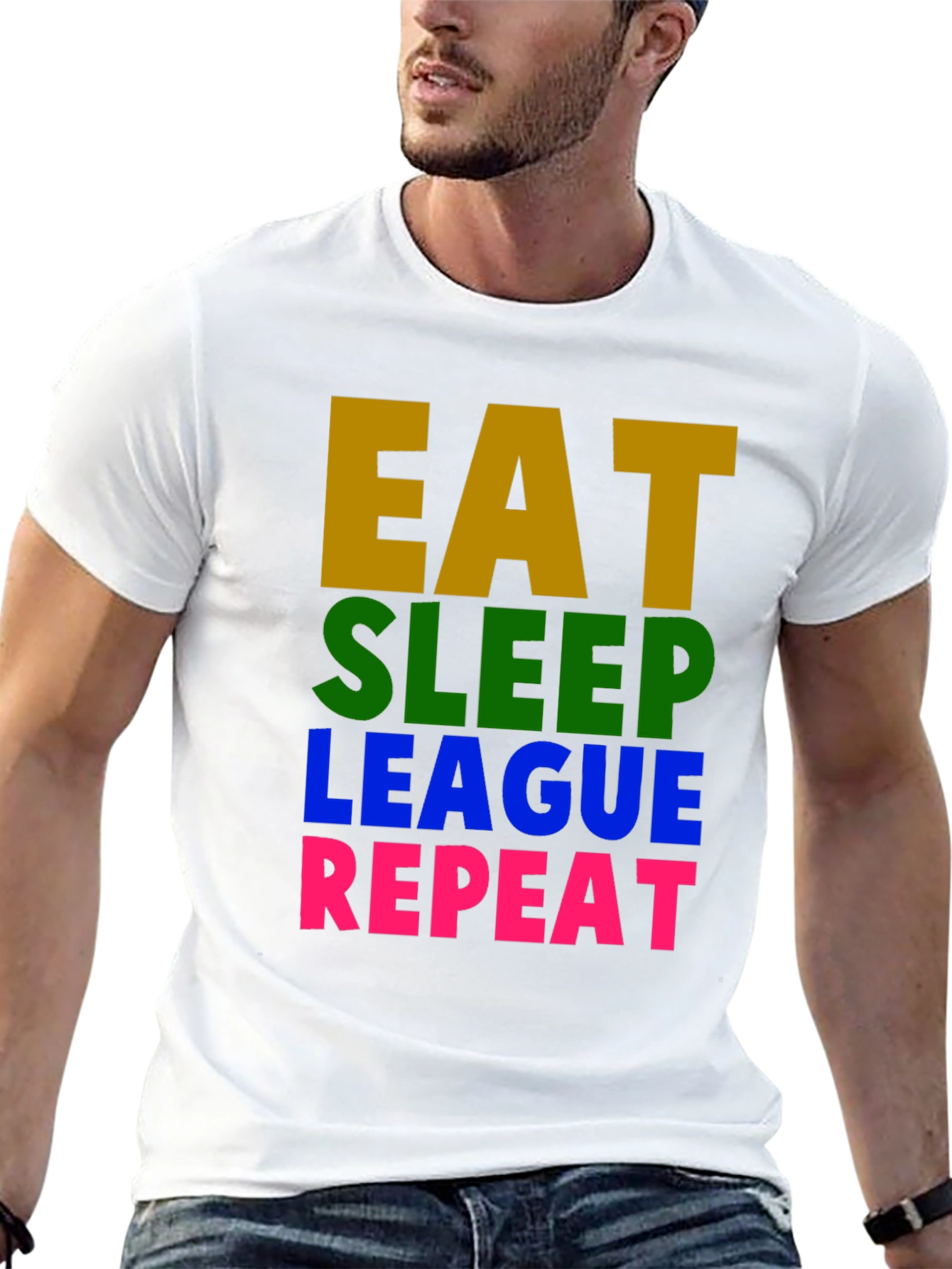 Eat Sleep League Repeat Graphic T-Shirt - Gaming Tee