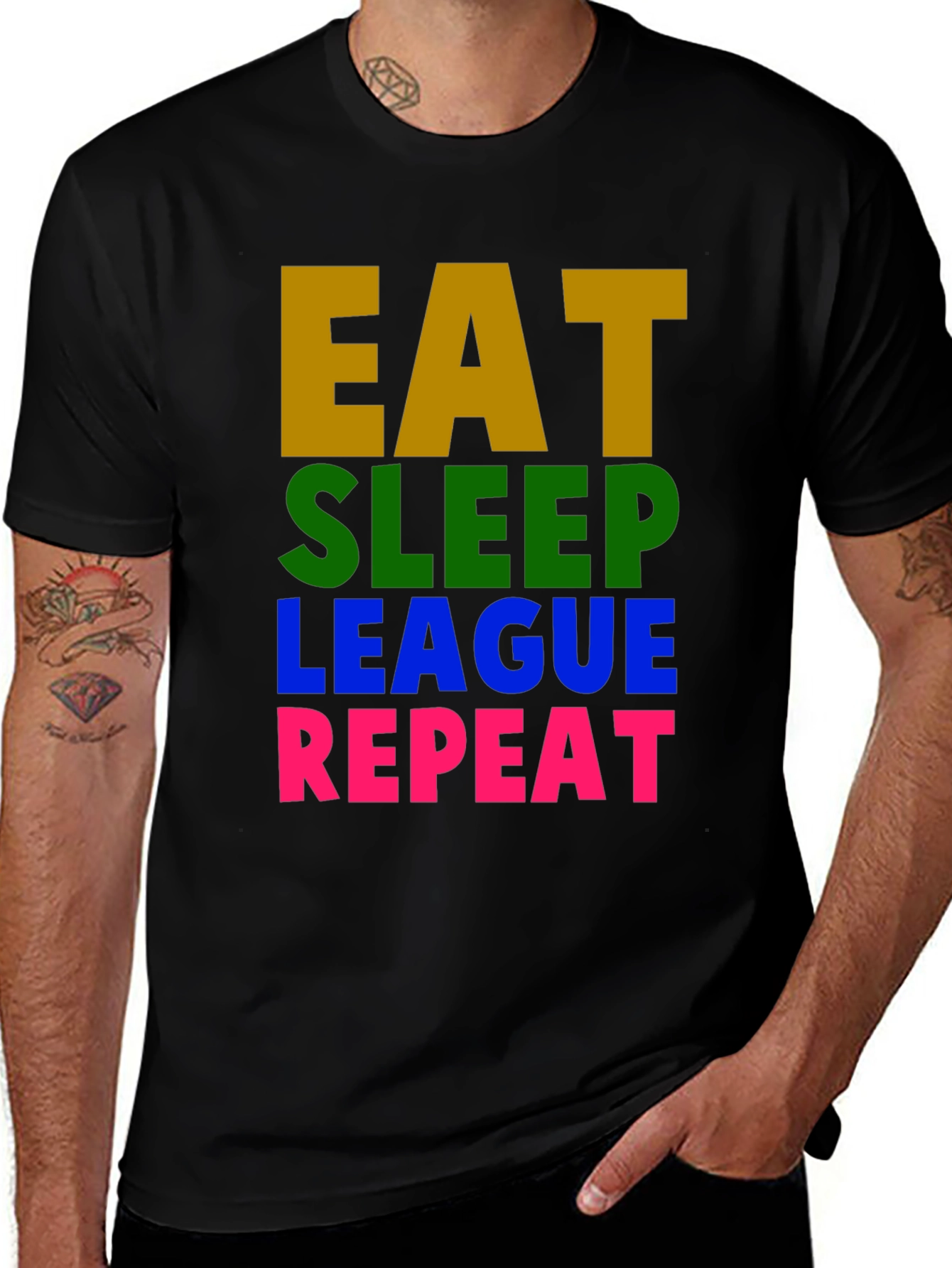 Eat Sleep League Repeat Graphic T-Shirt - Gaming Tee