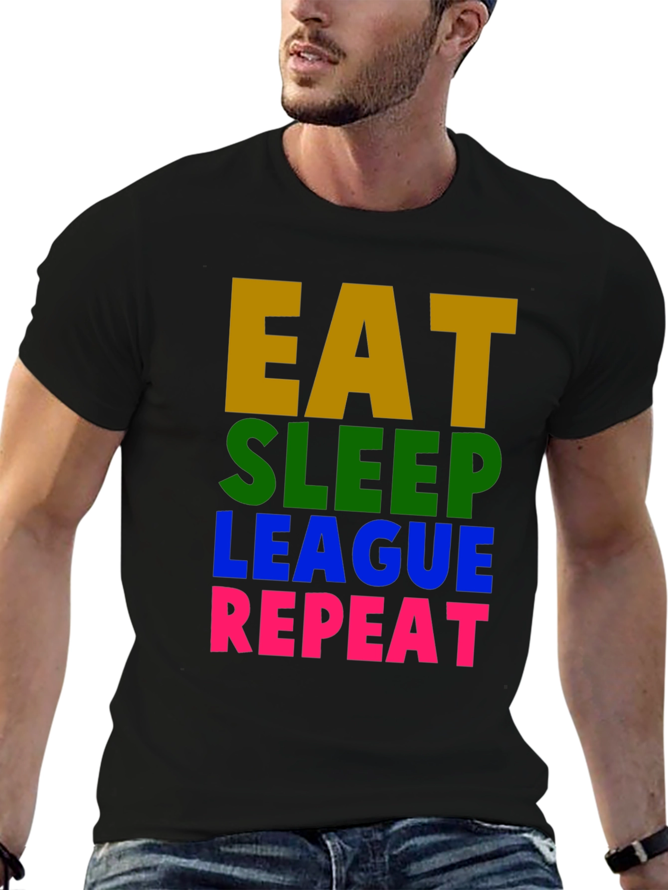 Eat Sleep League Repeat Graphic T-Shirt - Gaming Tee