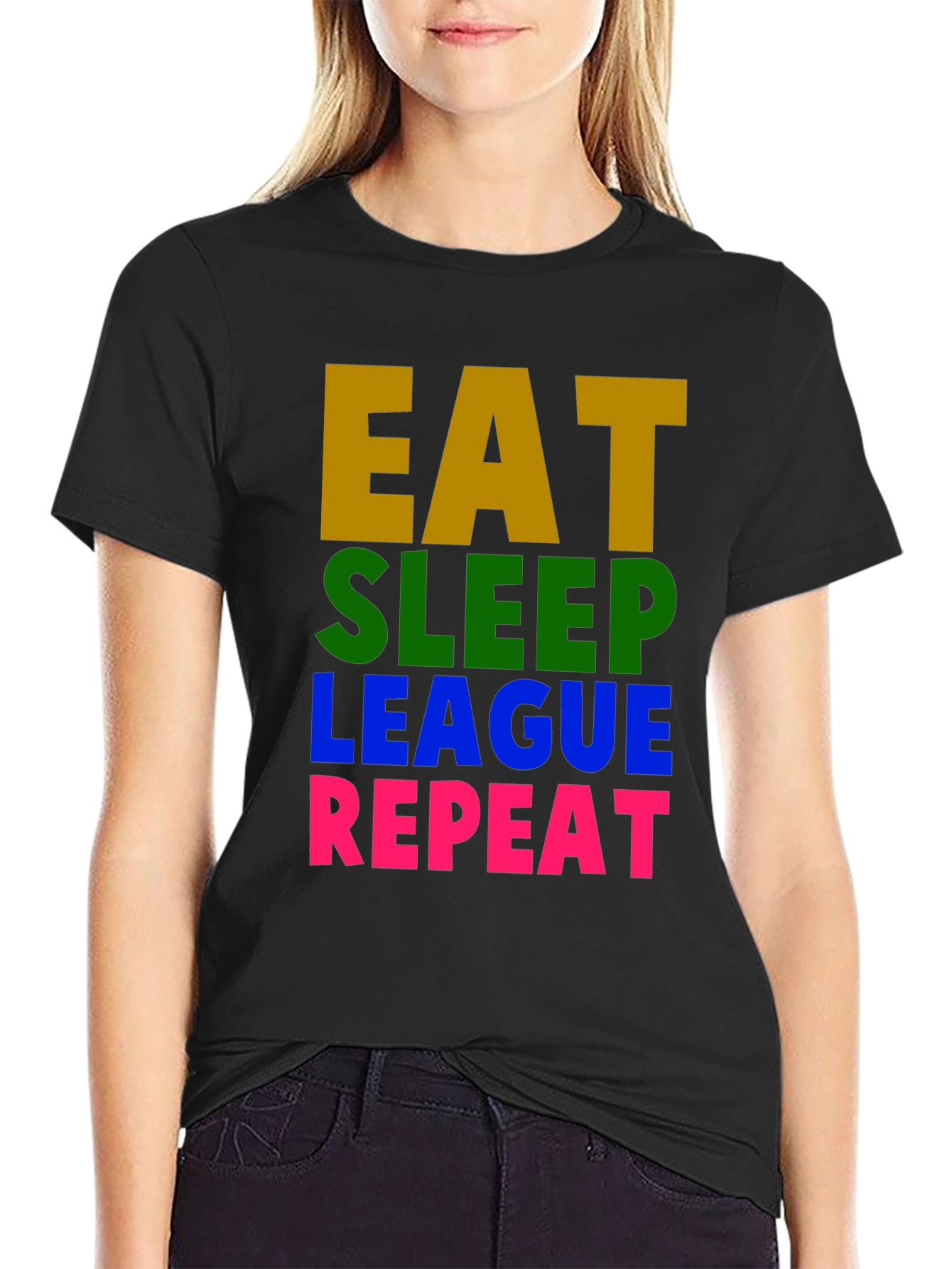 Eat Sleep League Repeat Graphic T-Shirt - Gaming Tee