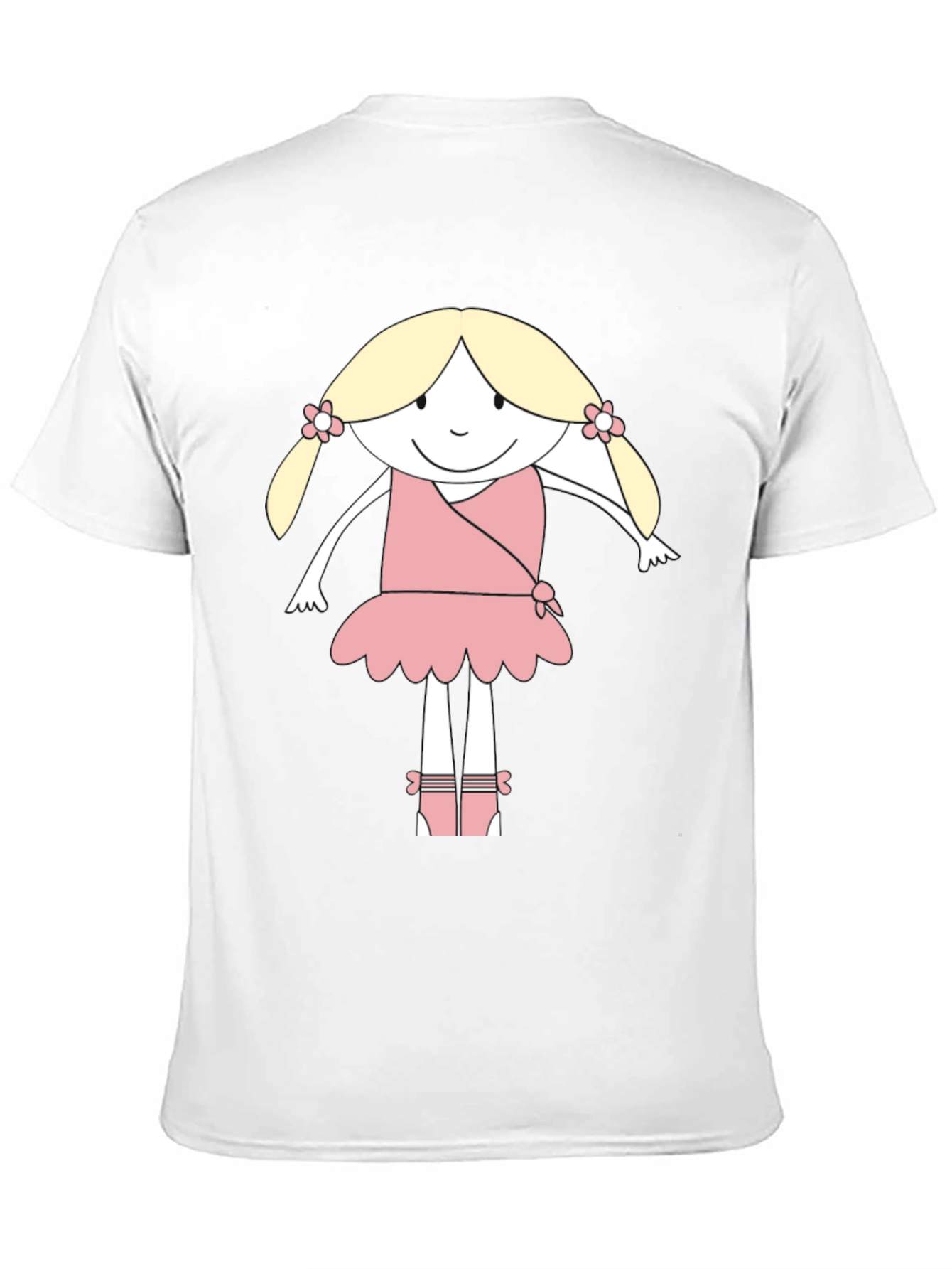 Cute Cartoon Ballerina Black T-Shirt
